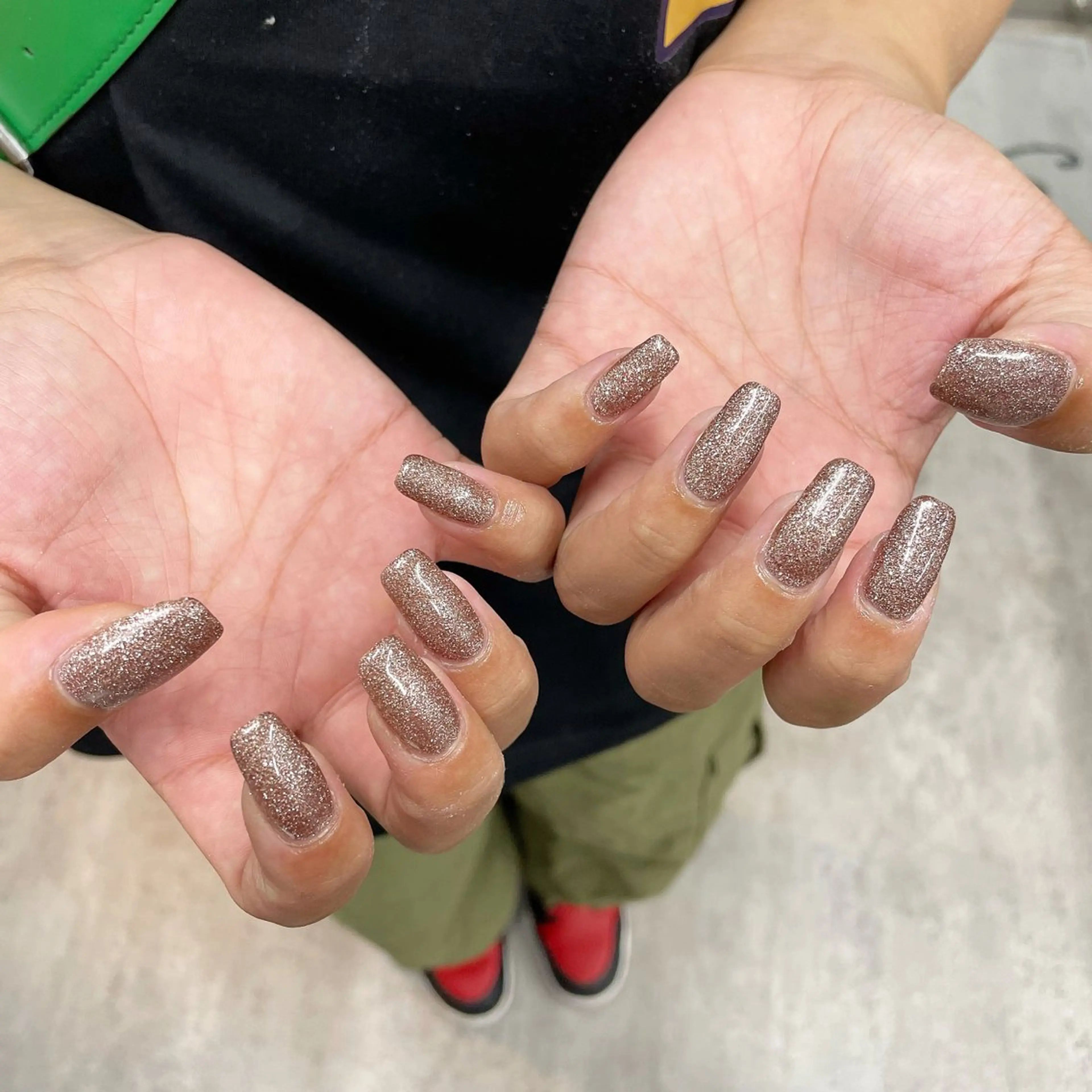 ネイル ラメ(グリッター) ロングネイル ワンカラーネイル ハンドネイル Bianca川越西口 KITAZAKI🫧のネイルデザイン