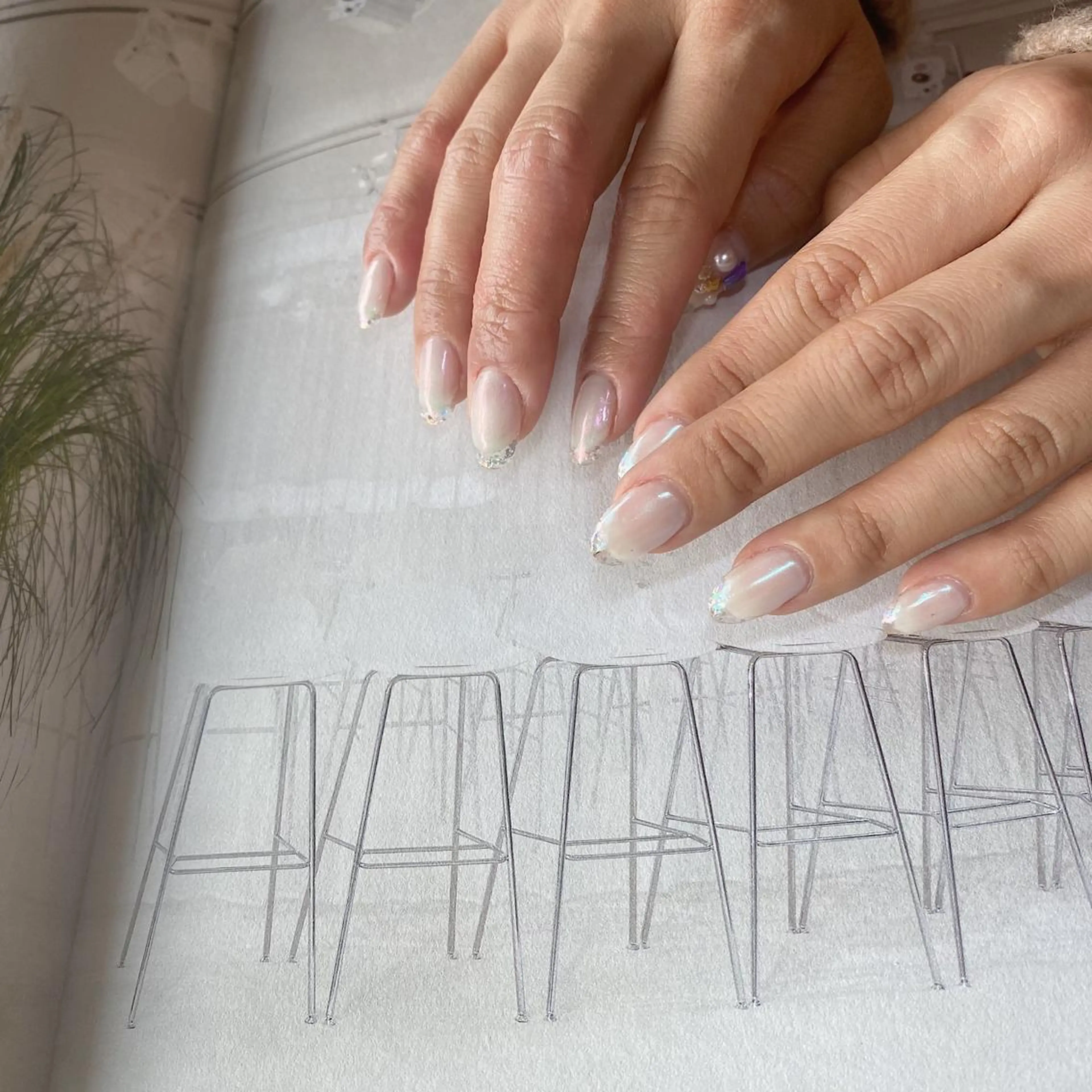ネイル クリアネイル ラメ(グリッター) エレン 南越谷のネイルデザイン