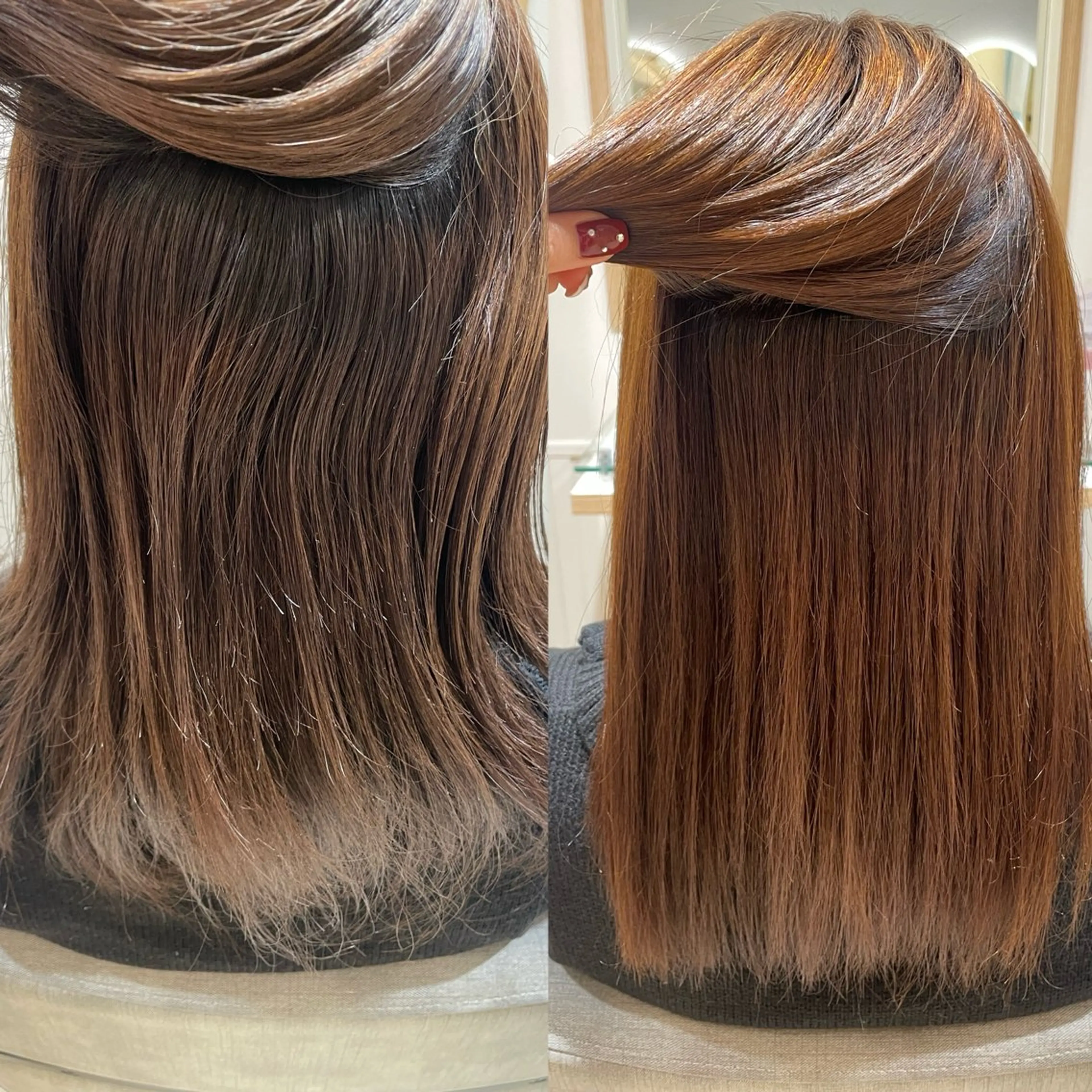 セミロング 縮毛矯正 レディースカット 募集中🌷渡邉のヘアスタイル