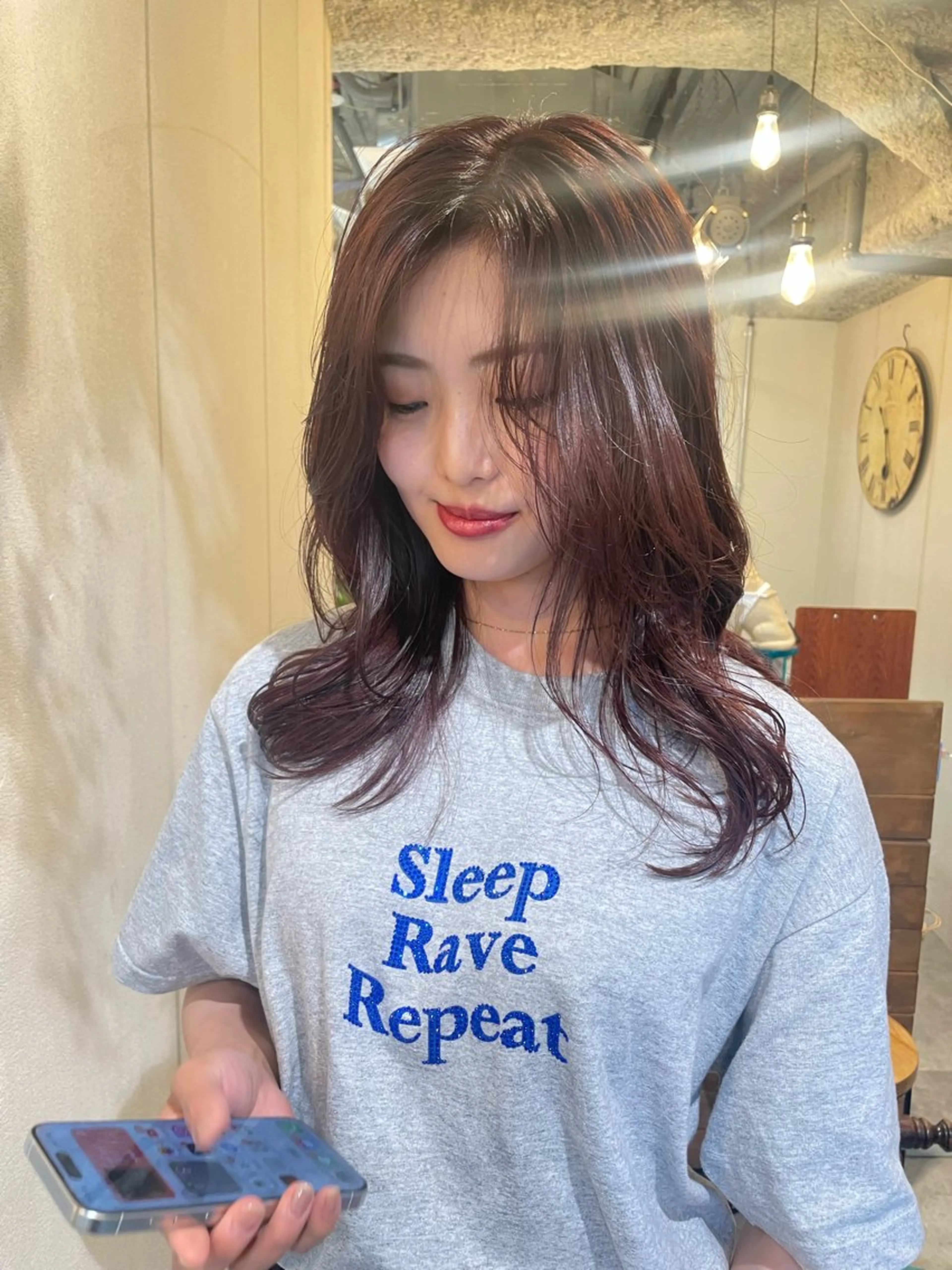 ロング カラー ブラウンカラー レッドカラー レッドブラウン カット ヘアカラー volta∞knot所属・狩野 羅夢のヘアスタイル