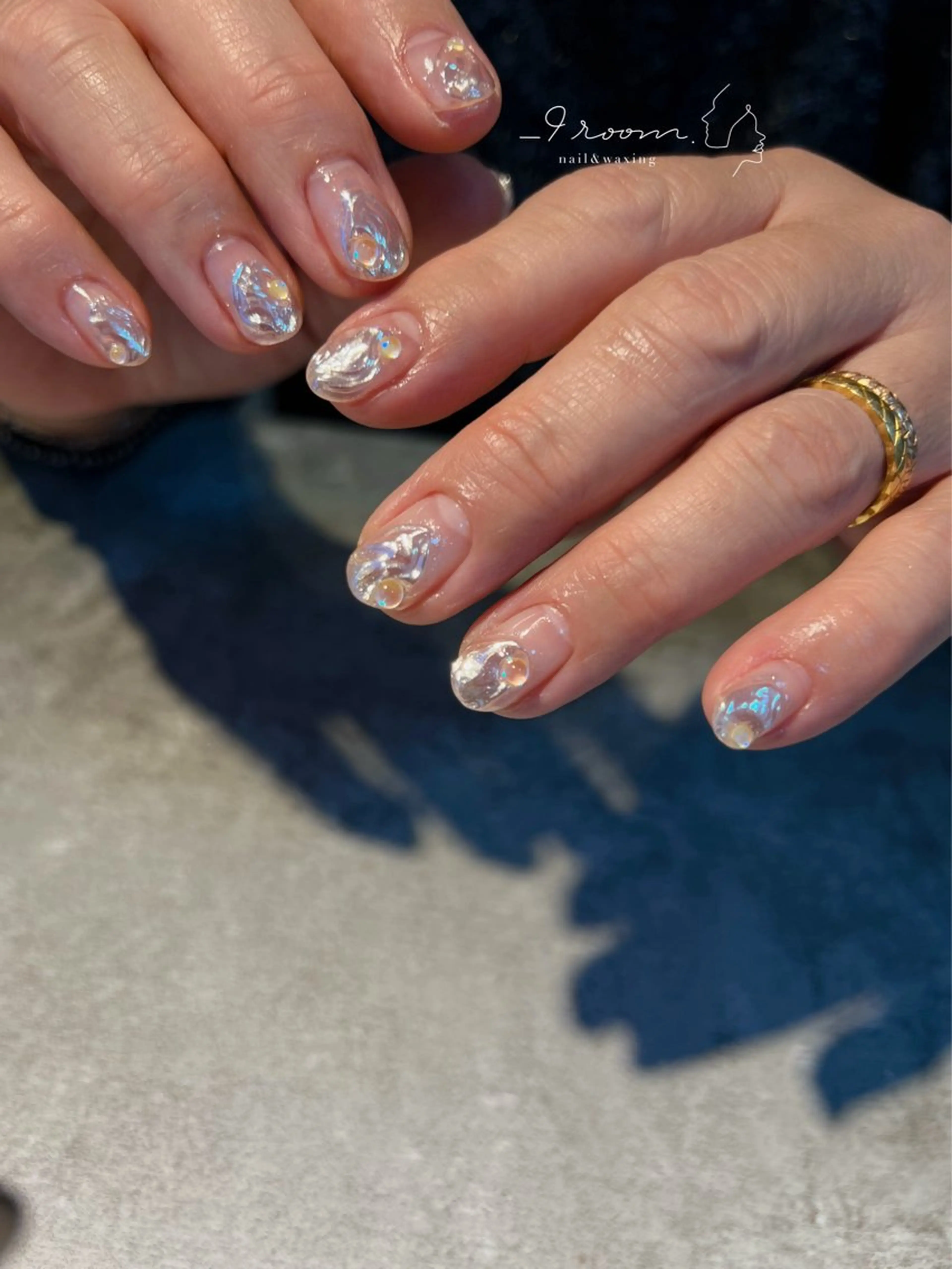 ネイル アートネイル クリアネイル シルバー ハンドネイル _9 room. Yoshimiのネイルデザイン