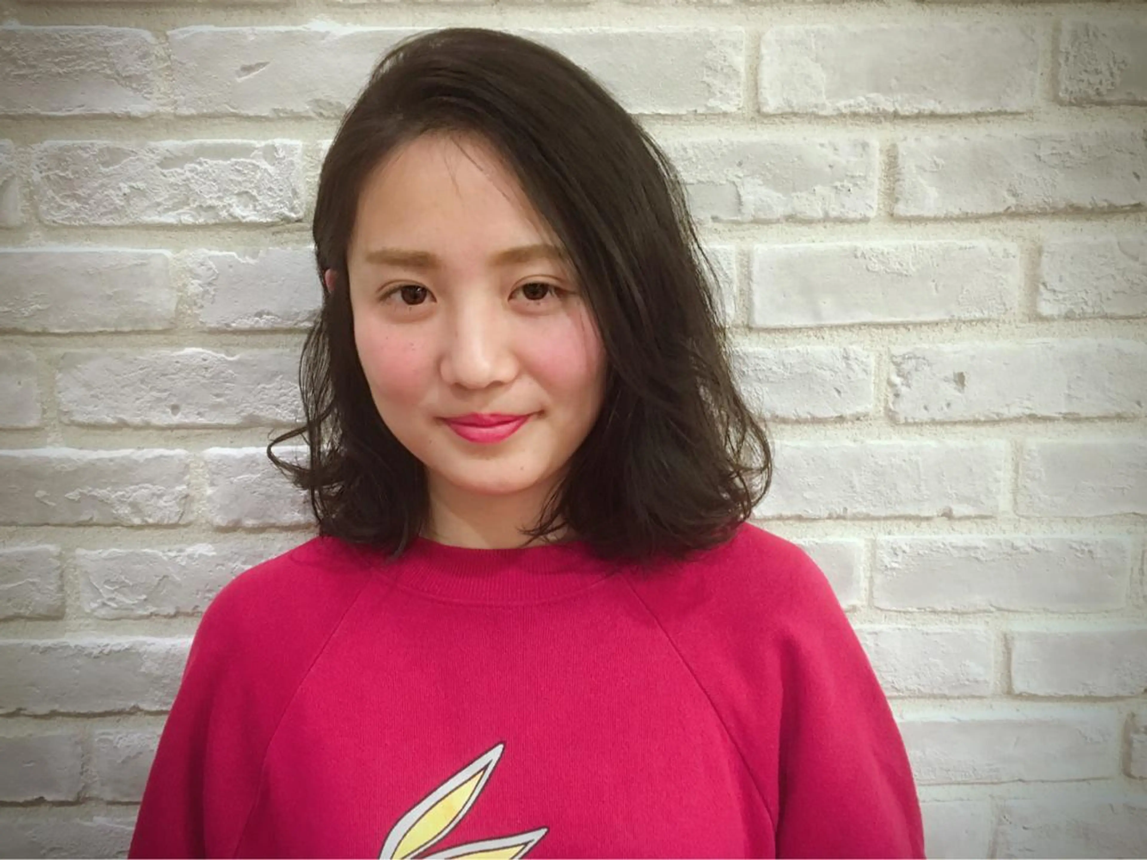 ミディアム カラー パーマ 黒髪 ナチュラルブラック la fith所属・rico_by ヘアとアイブロウのヘアスタイル