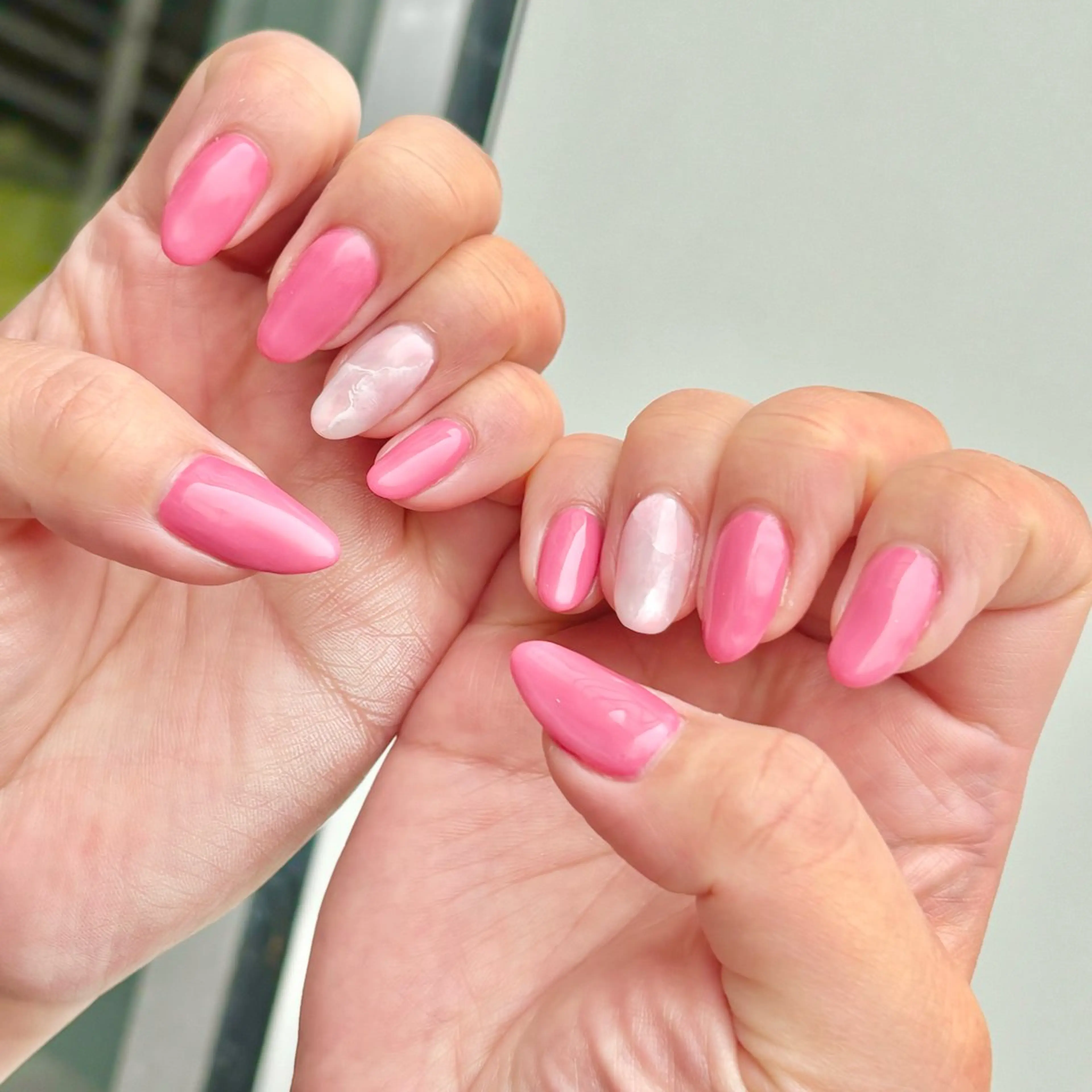 ネイル 大理石ネイル(マーブル) ピンク SEPT NAIL こばやしのネイルデザイン