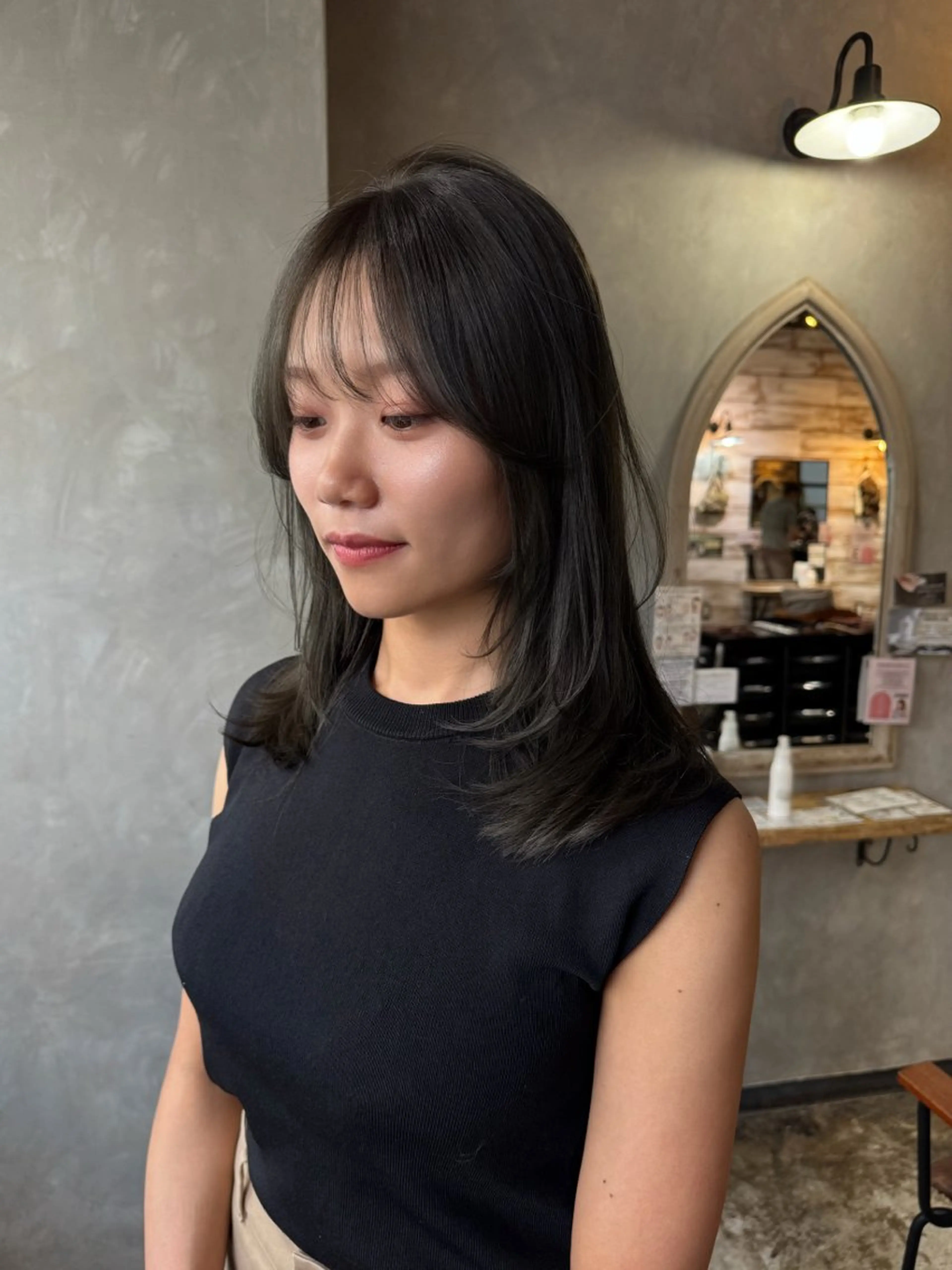 ミディアム カット ヘアカラー トリートメント 清水 健吏/ 韓国ヘア/レイヤーのヘアスタイル