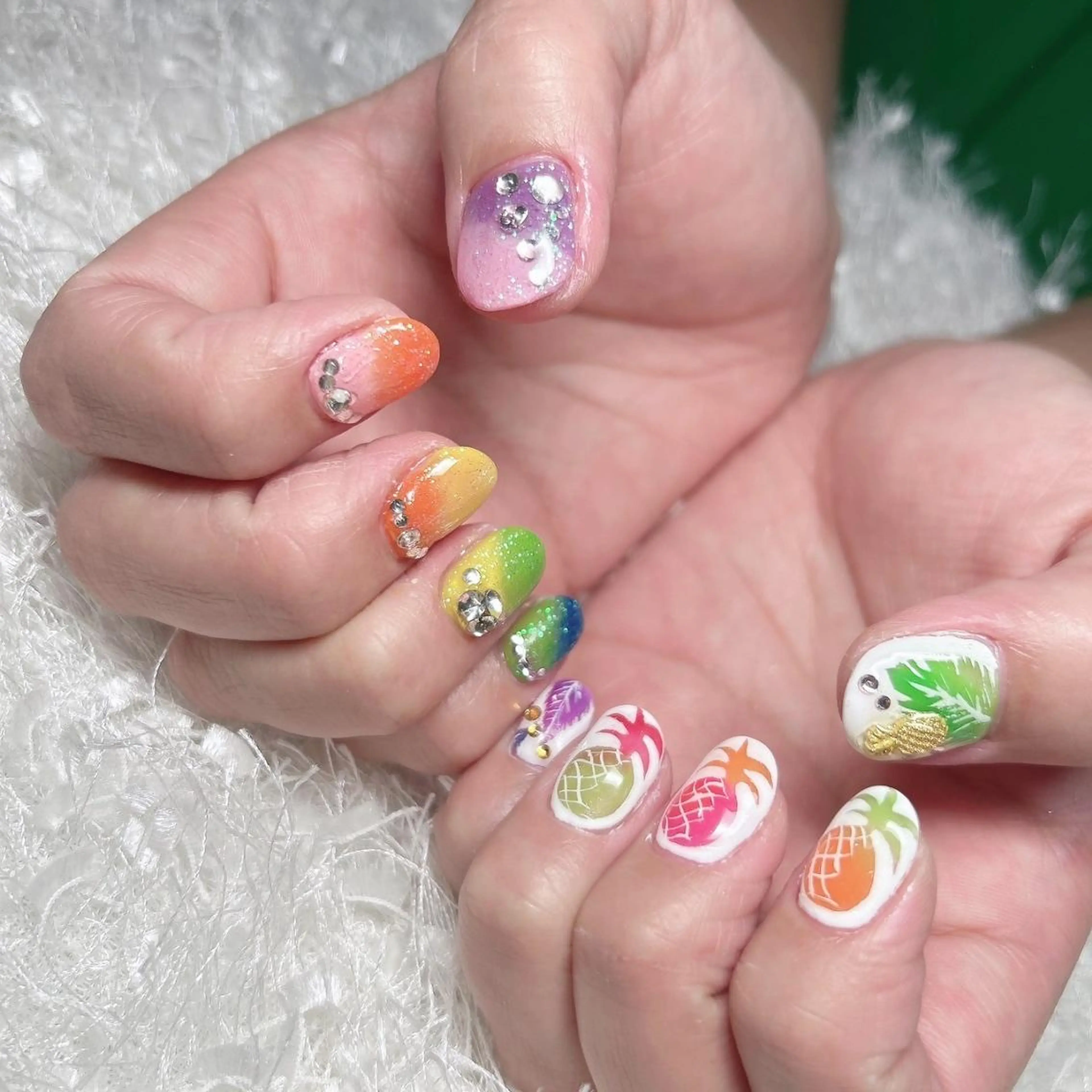 ネイル アートネイル 長さ出し フレンチネイル ジェルネイル グラデーション ハンドネイル Nail&eye Belire 新宿のネイルデザイン