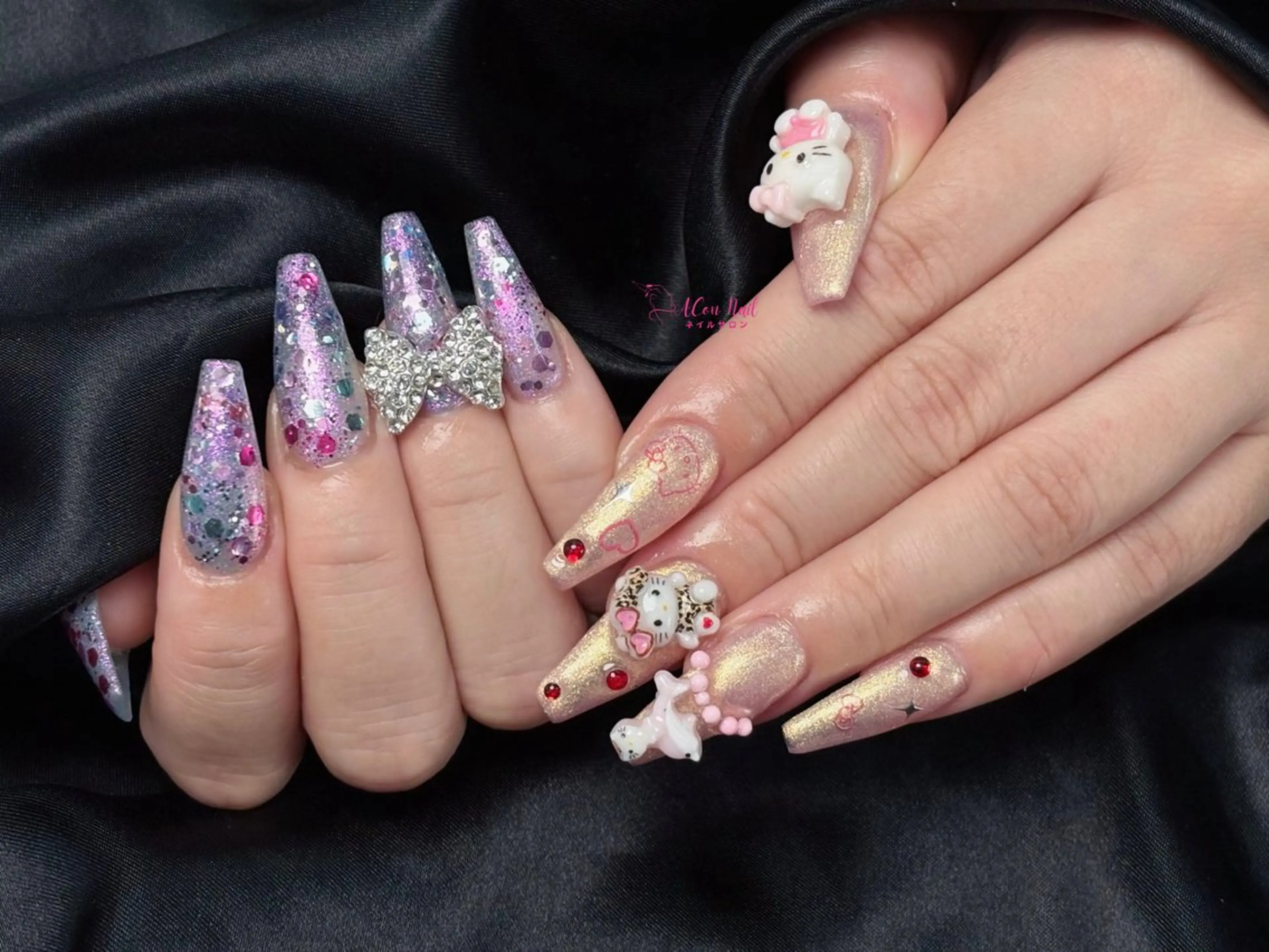 ネイル 桜ネイル 長さ出し フラワーネイル フレンチネイル ジェルネイル ハンドネイル AConNailSalon所属・ACon NailSalonのネイルデザイン