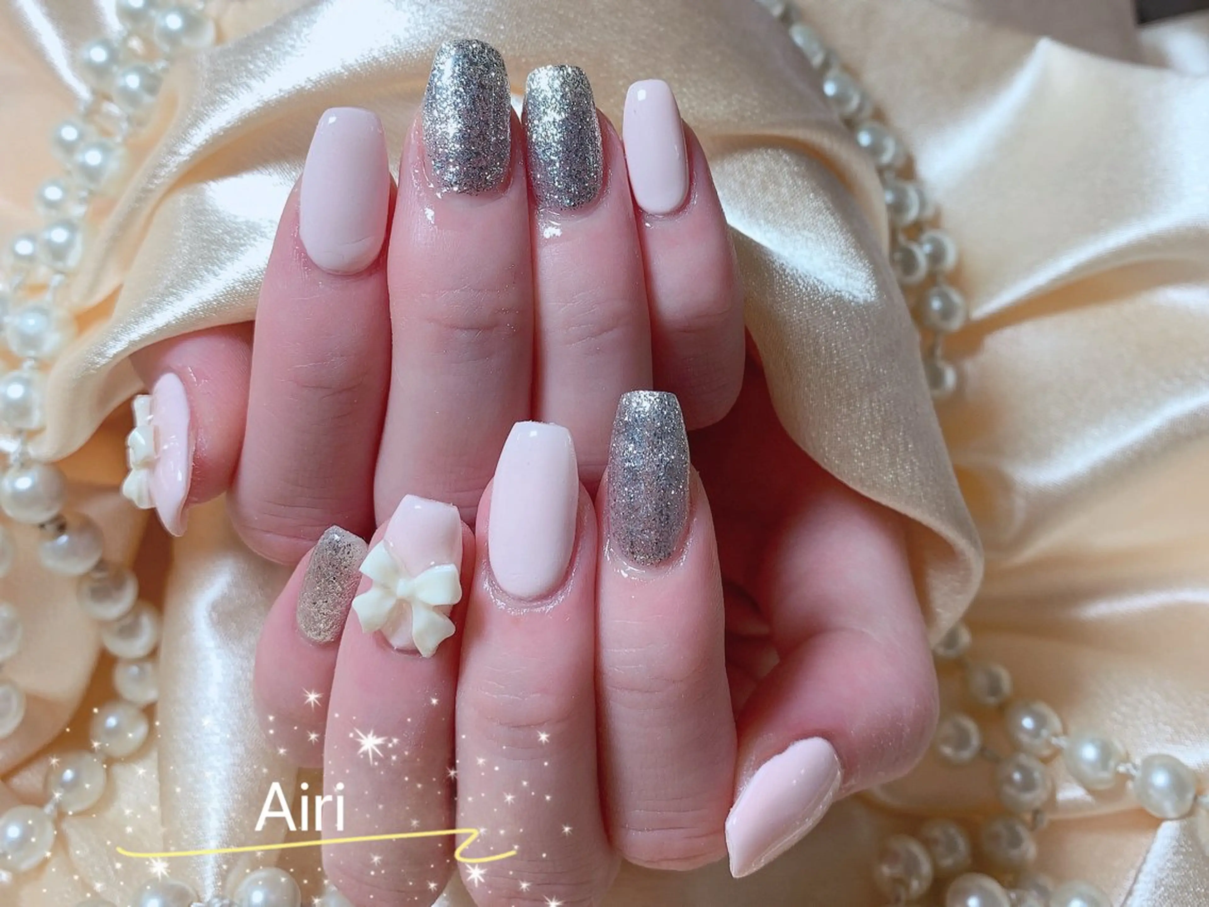 ネイル ハンドネイル ネイルサロンAiri 長さ出し·シンプルのネイルデザイン