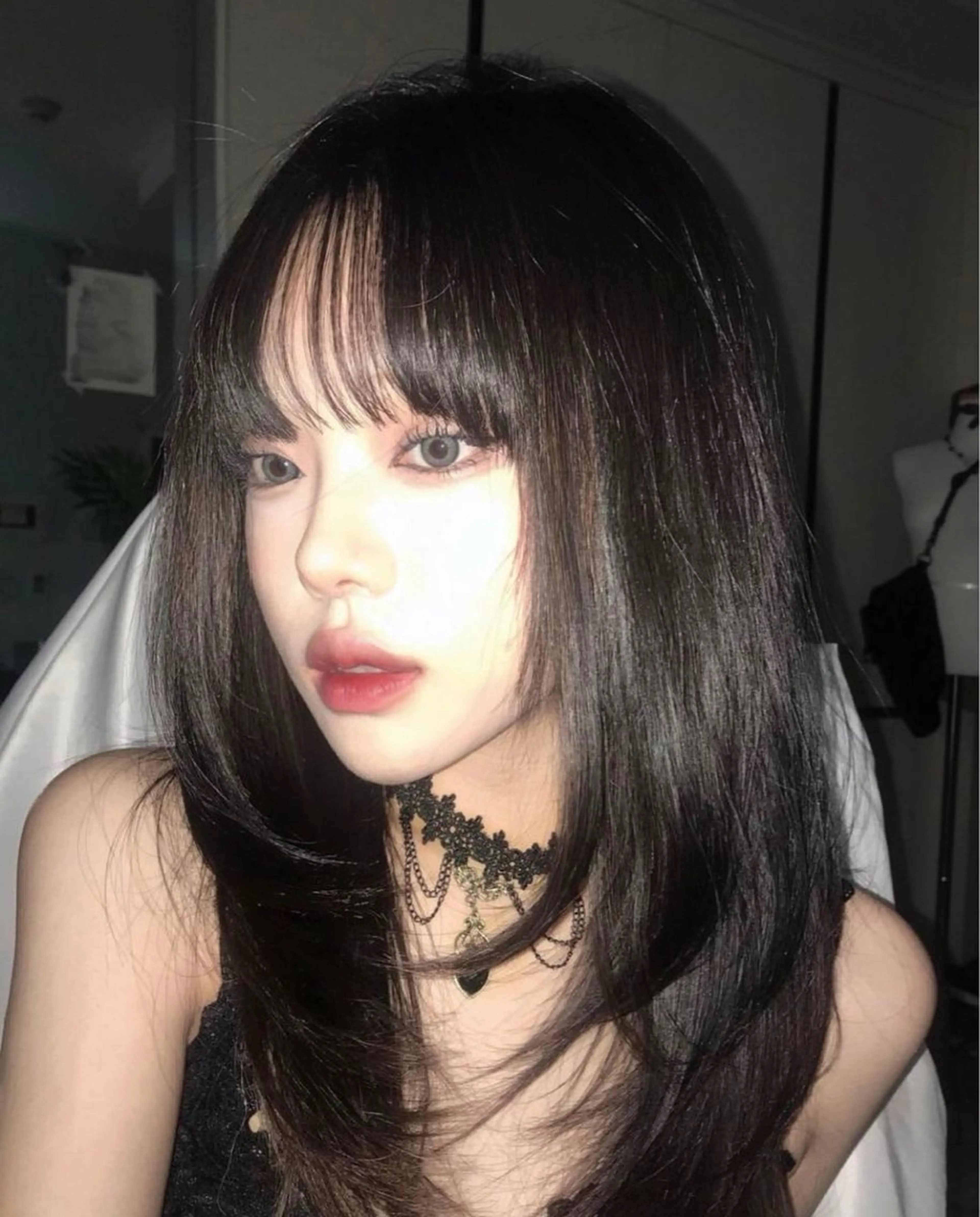 ロング ヘアアレンジ レイヤーカット 縮毛矯正 カット ヘアカラー 縮毛矯正 トリートメント ヘアセット 💎韓国/ レイヤー カット/ 暖色🫧のヘアスタイル