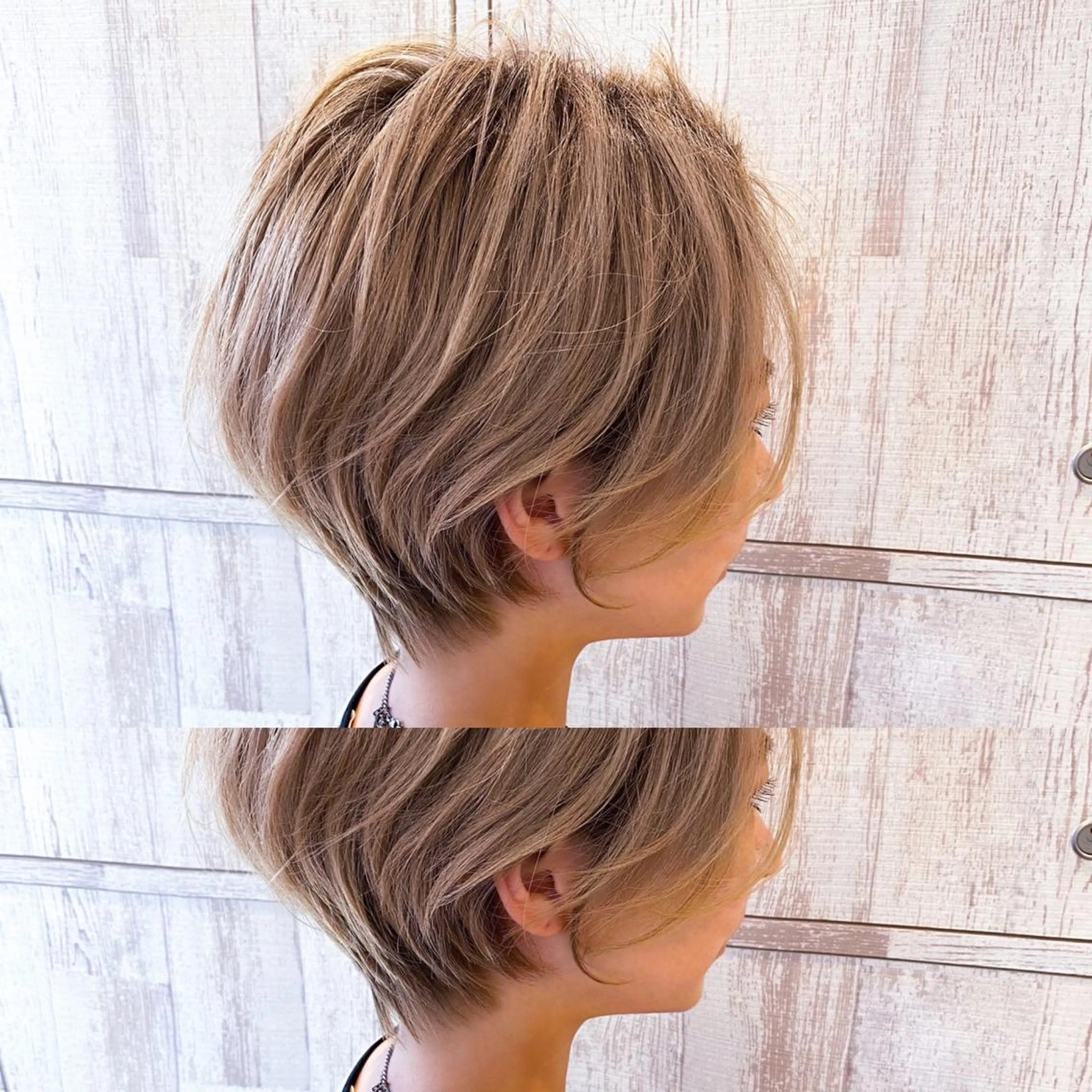 ショート カラー 丸みショート ハイトーンカラー ショートヘア 柳 雄輝のヘアスタイル