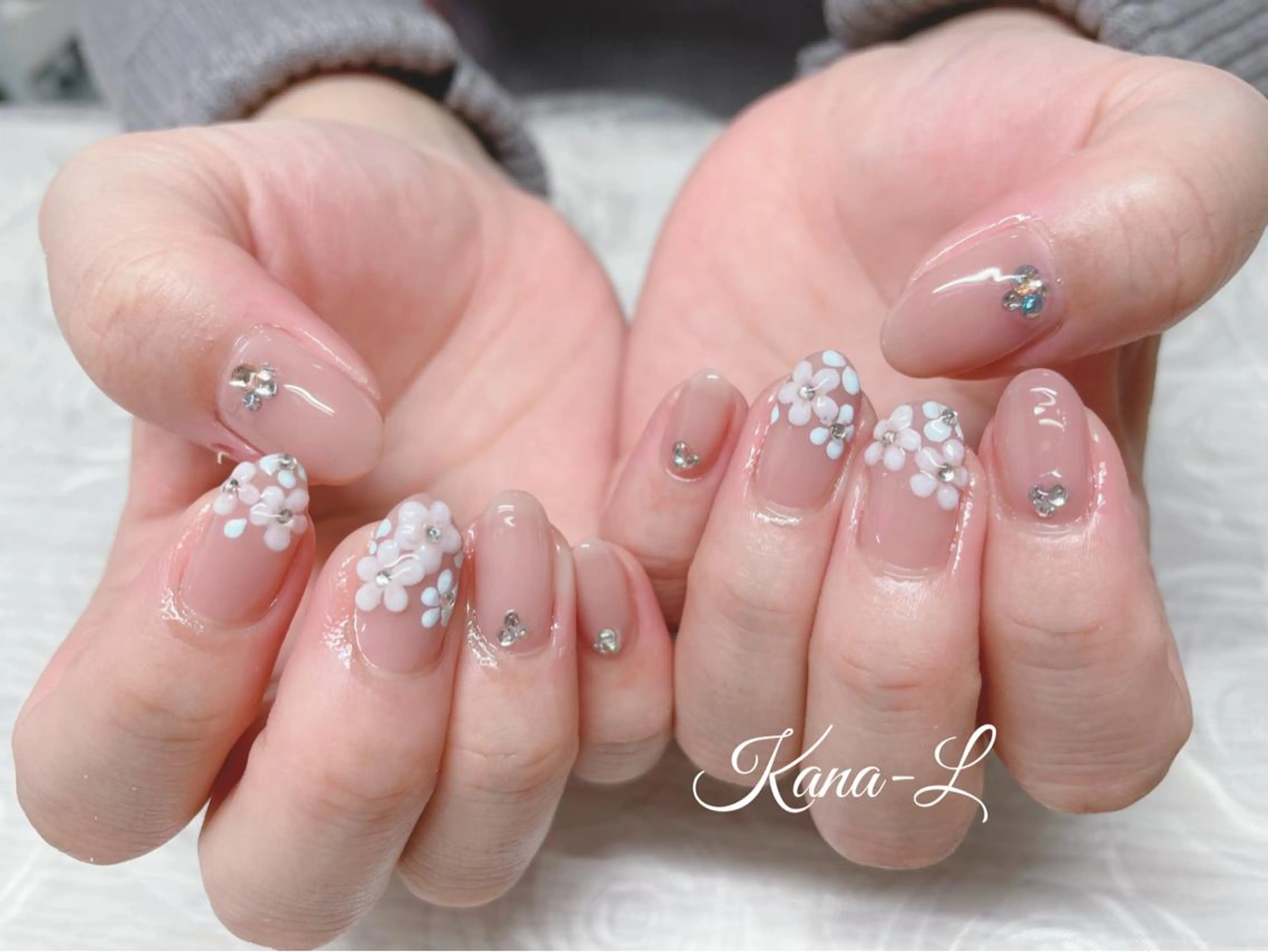 カラー ネイル フラワーネイル ジェルネイル パラジェル ぷっくりネイル 芦辺 香奈のネイルデザイン