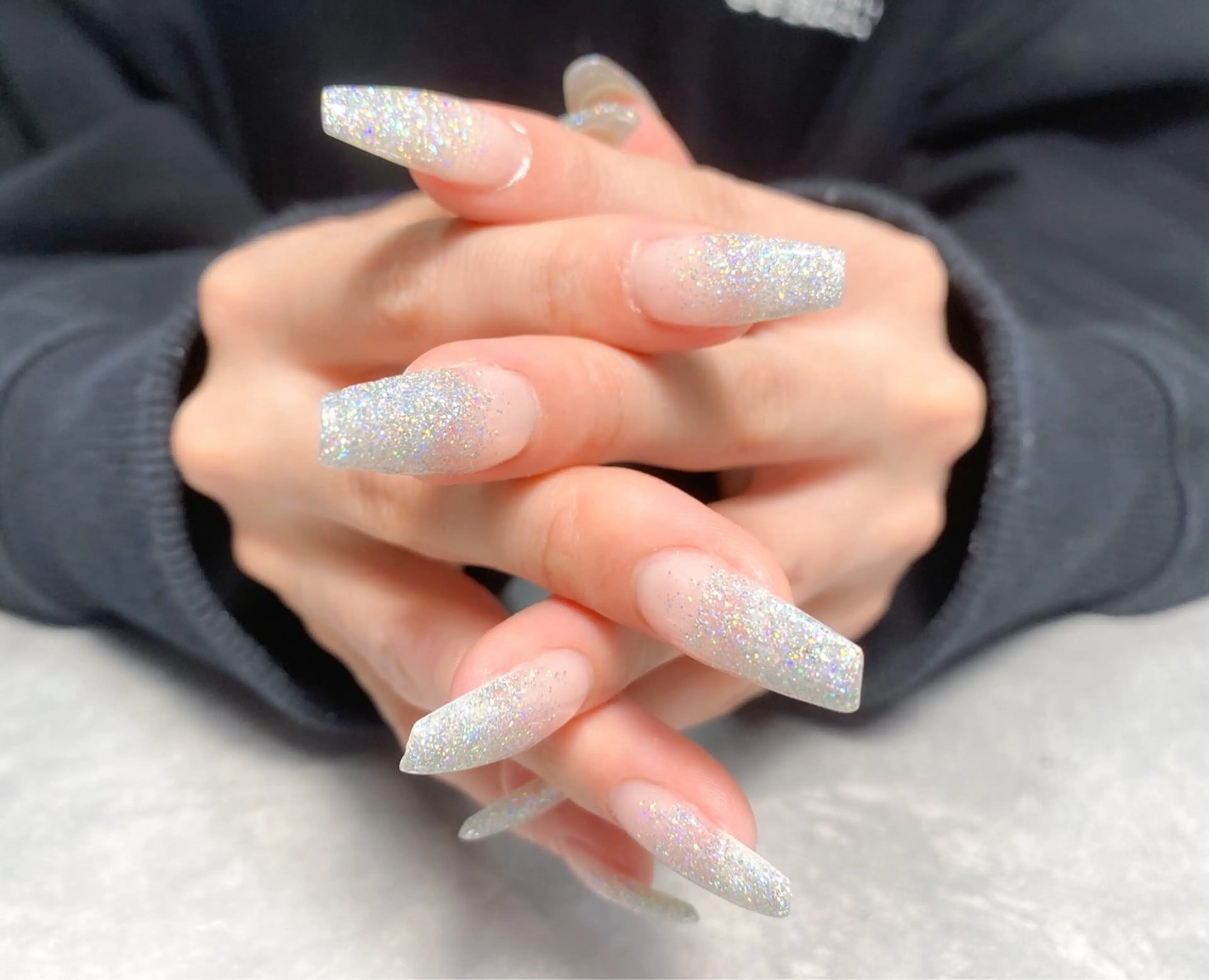 ネイル グラデーション ラメ(グリッター) ラメグラデーション ハンドネイル BEAUTY SALON yc.hacci所属・SALON yc.hacciのマツエク・マツパデザイン