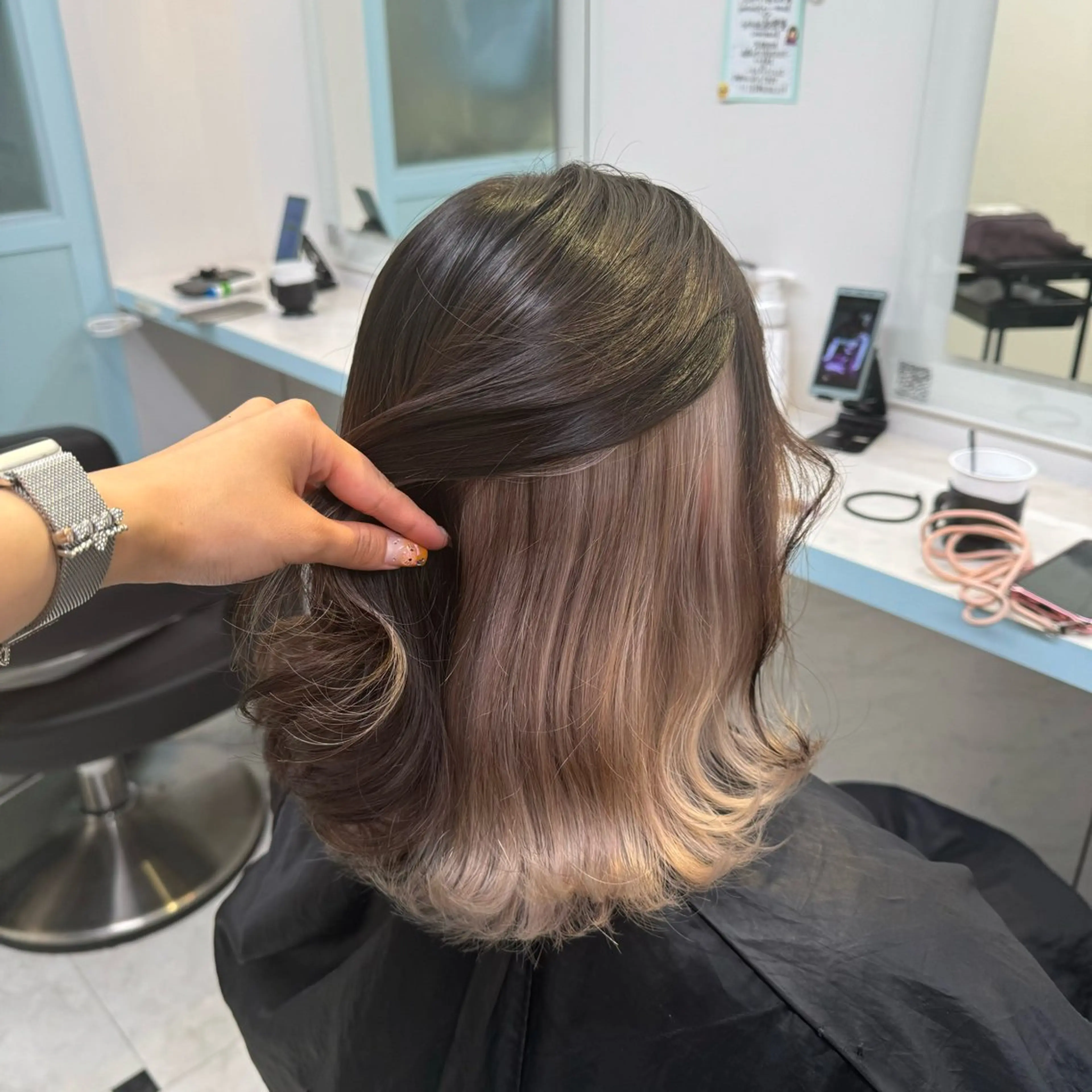 セミロング カラー ヘアカラー トリートメント ヘッドスパ ヘアセット 暖色🩷透明感カラー ♡Maika♡のヘアスタイル