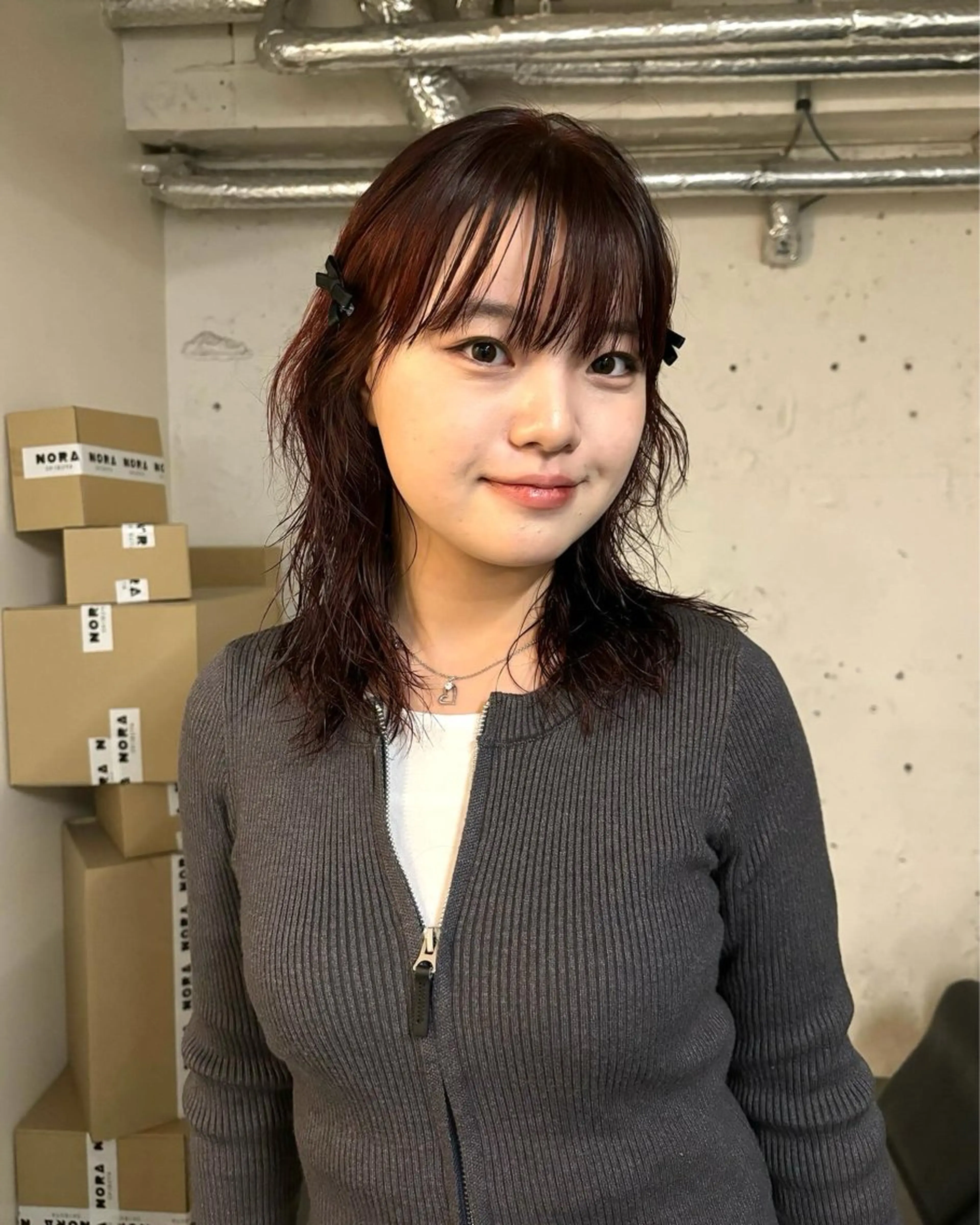 ミディアム カラー パーマ ハッシュカット/ MAYAのヘアスタイル