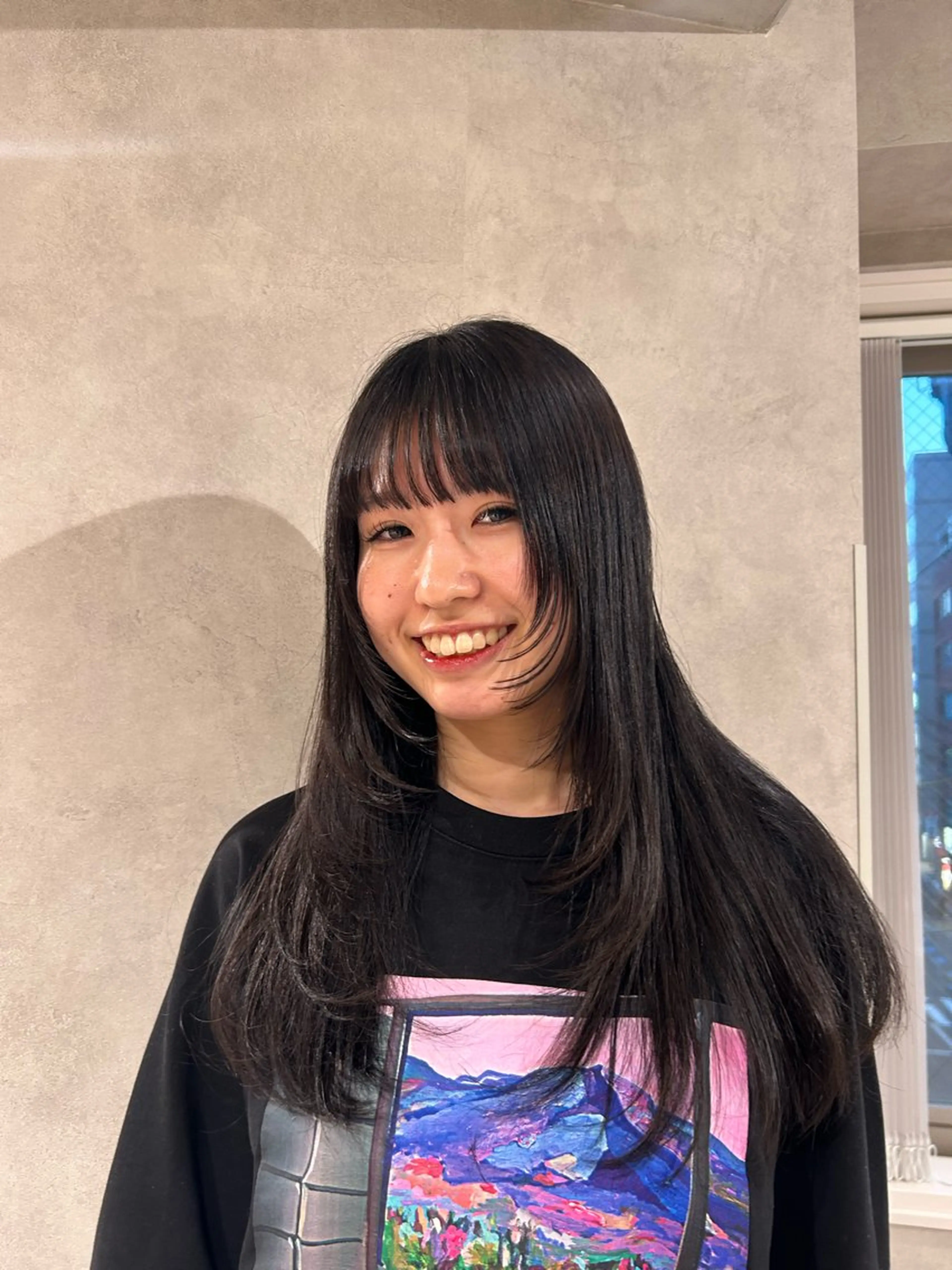 ロング カラー レイヤーカット カット ayano/パーマ/ 暖色カラーのヘアスタイル