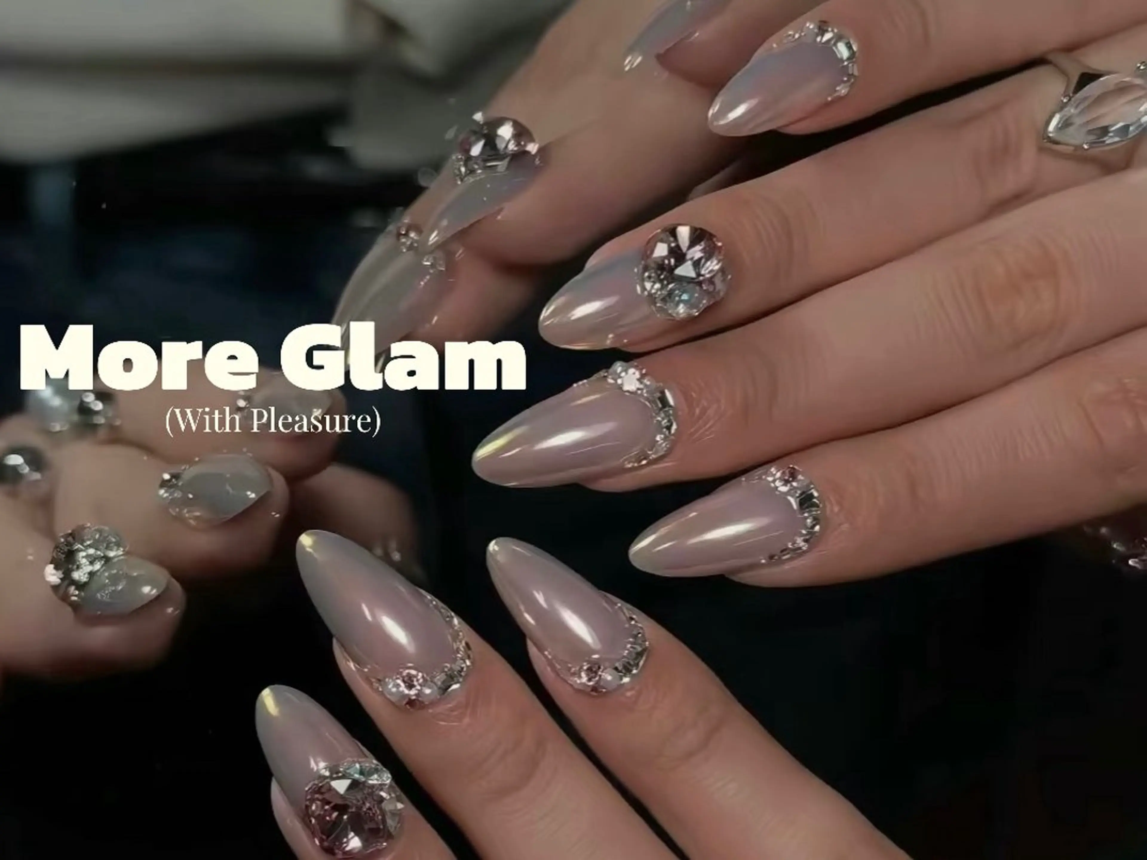 ネイル アートネイル オーロラネイル クリアネイル 長さ出し フレンチネイル ハンドネイル 石田 恵美のネイルデザイン