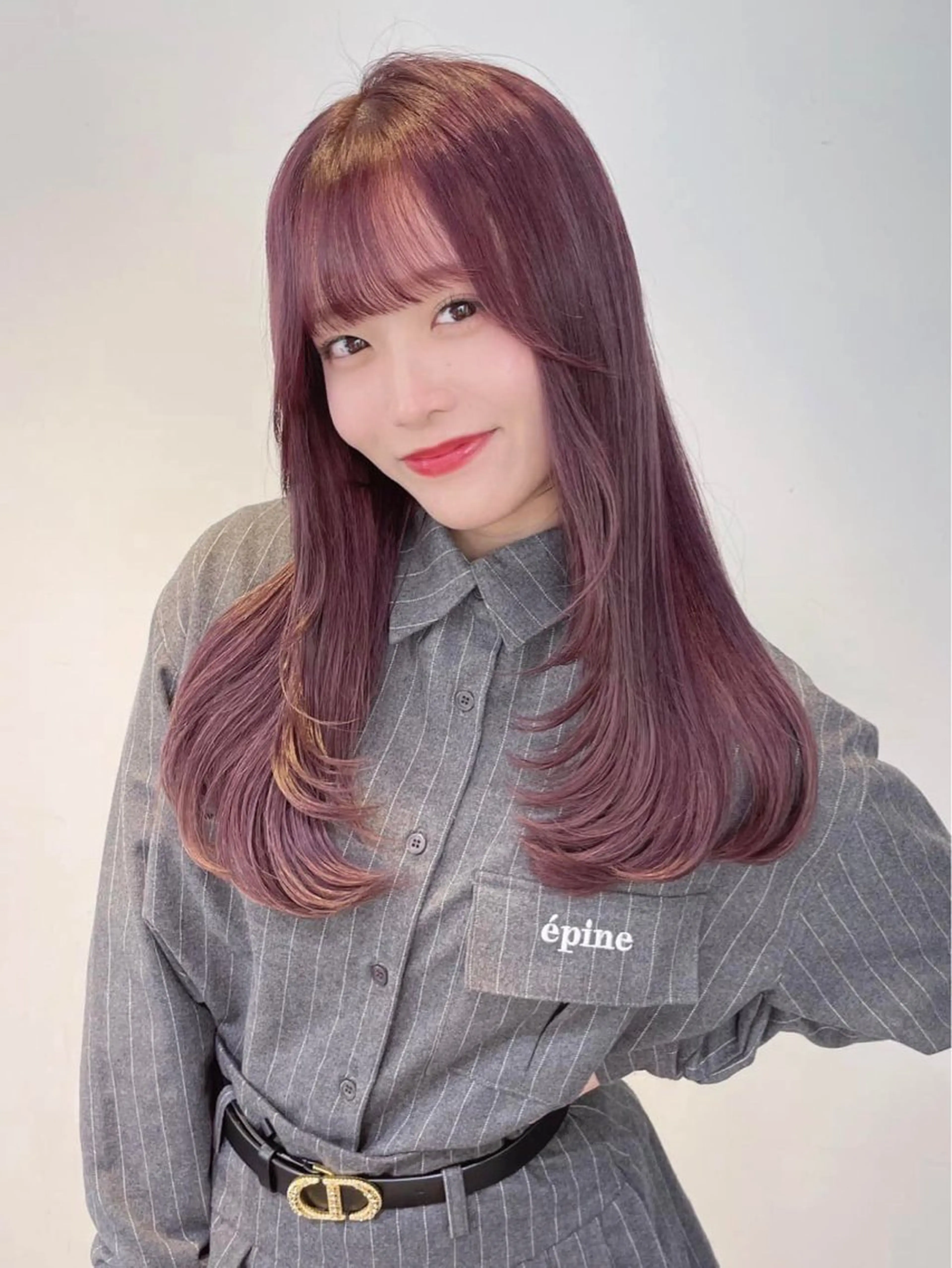 セミロング カラー 🤎韓国ヘア ベージュ まゆか🤎のヘアスタイル