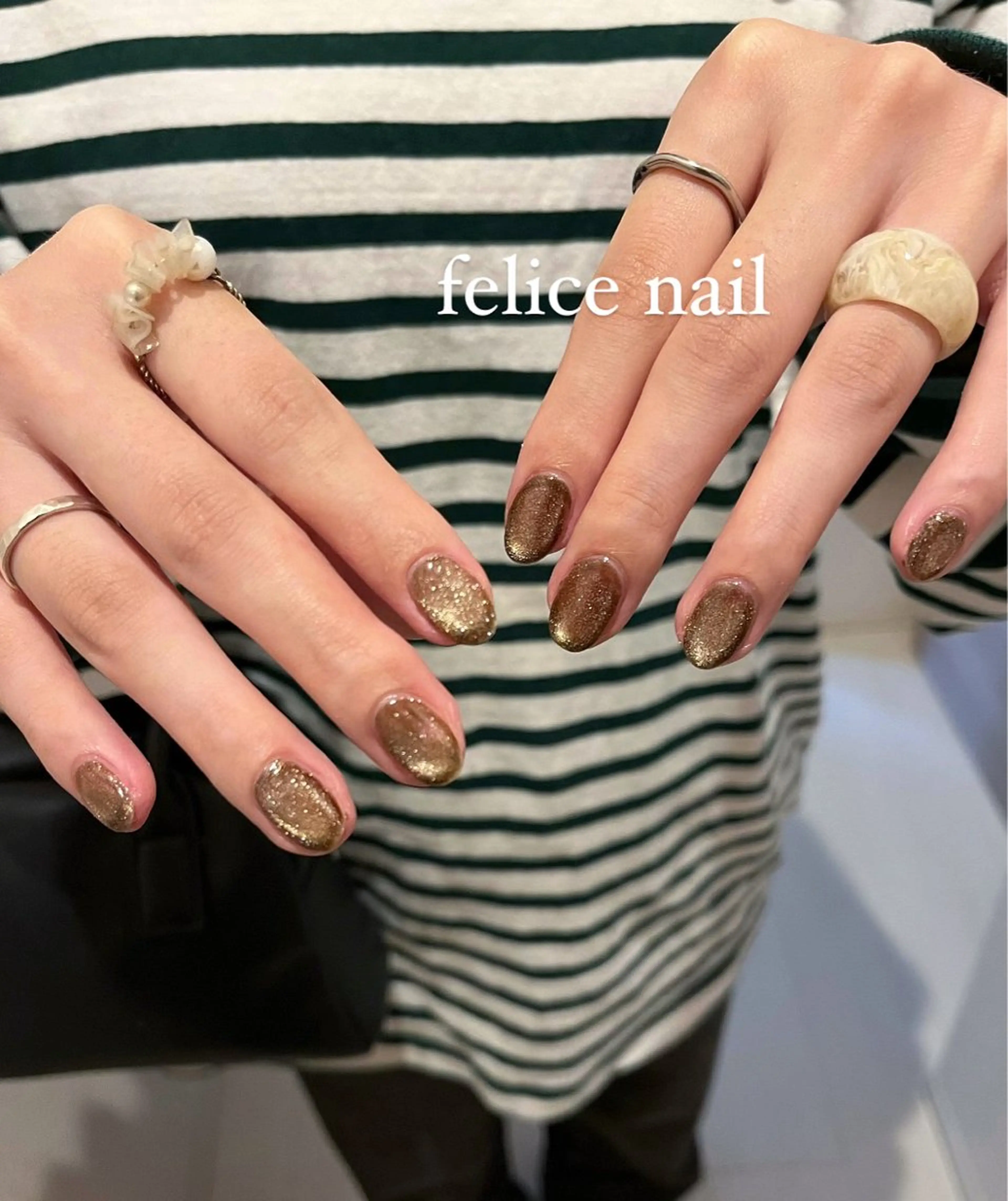 ネイル ブラウン マグネットネイル felice nailのネイルデザイン