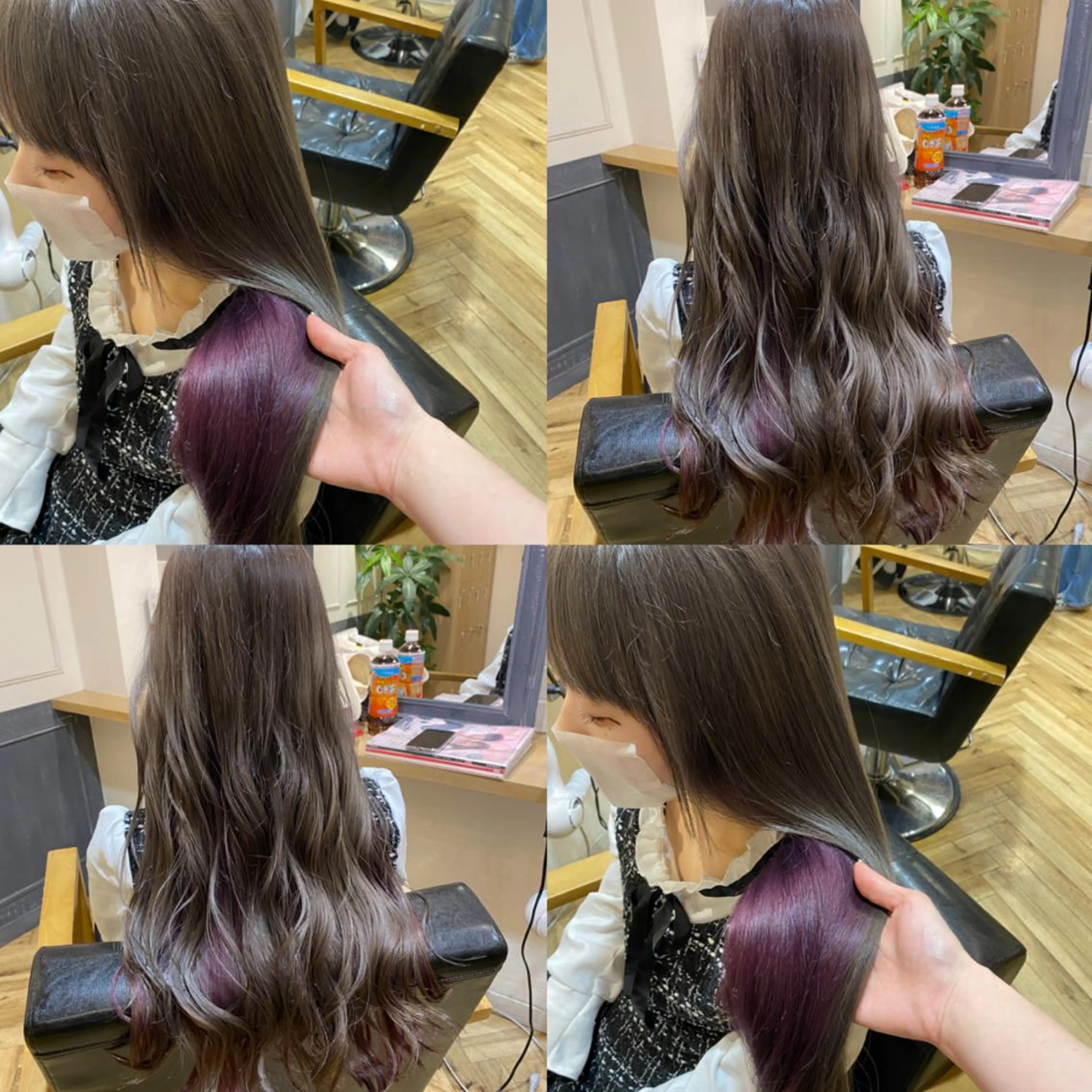 ロング カラー ブリーチ ラベンダーカラー ピンクカラー ピンクラベンダー 艶カラー/韓国顔周り 🎀mamiのヘアスタイル