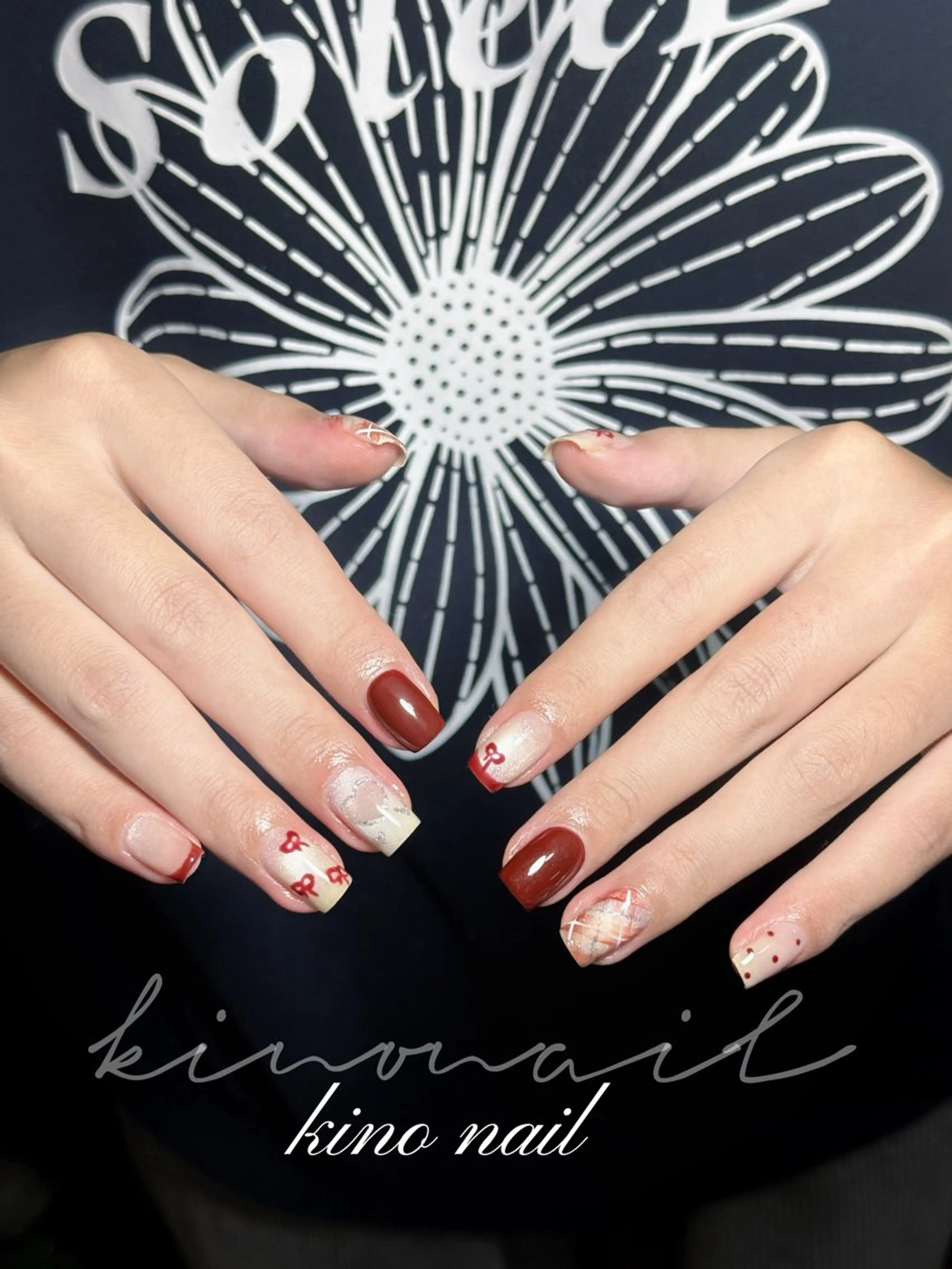ショート カラー ハンドネイル LI XINLUのネイルデザイン
