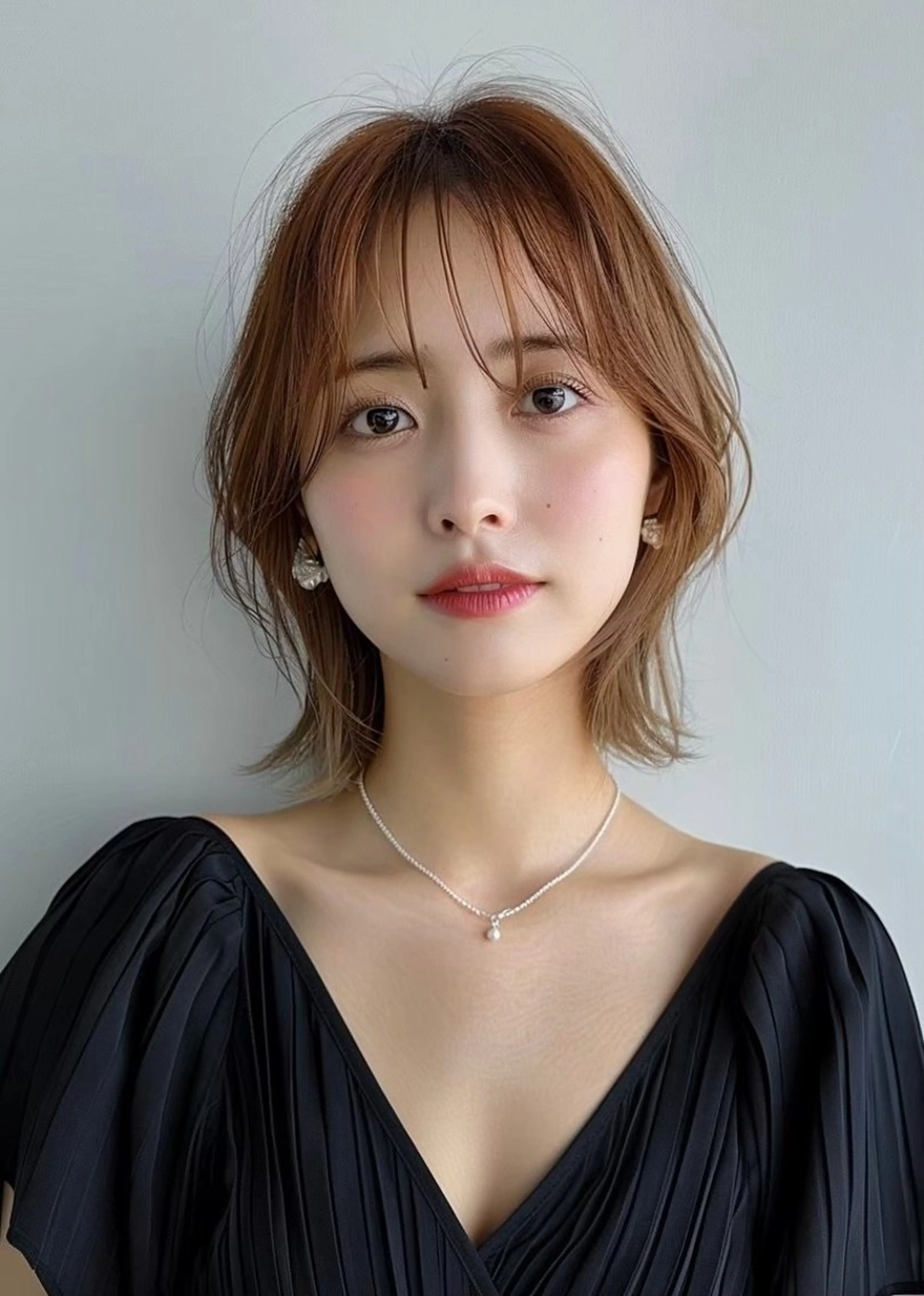 ミディアム ハイライト 髪質改善 ヨシンモリ 韓国風ヘア レイヤーカット VLOW nex the salon所属・韓国風/髪質改善/ ナガヤアキラのヘアスタイル