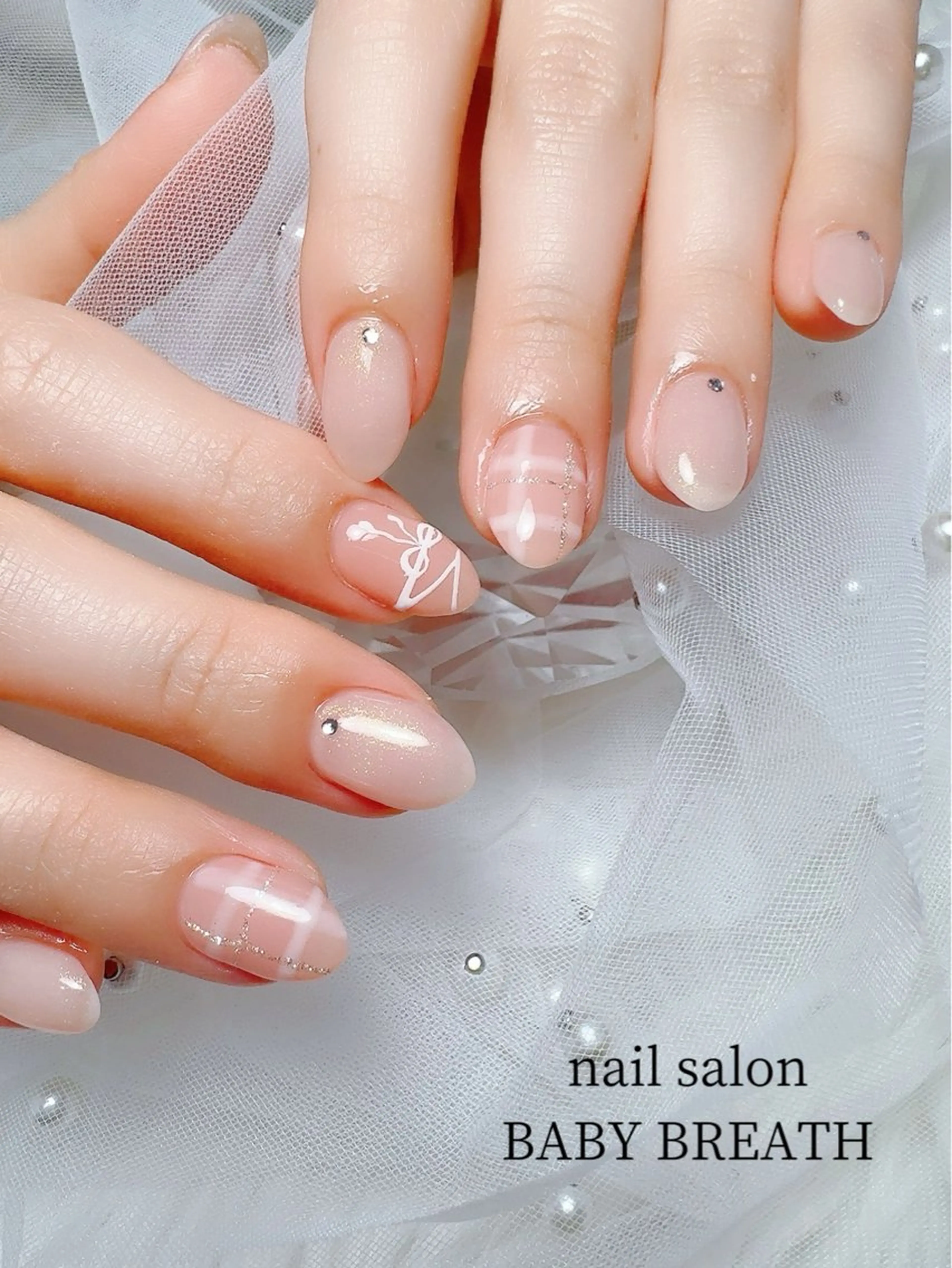 ネイル アートネイル フラッシュネイル フットネイル グラデーション ラメ(グリッター) ハンドネイル BABY  BREATH所属・y natsumiのネイルデザイン