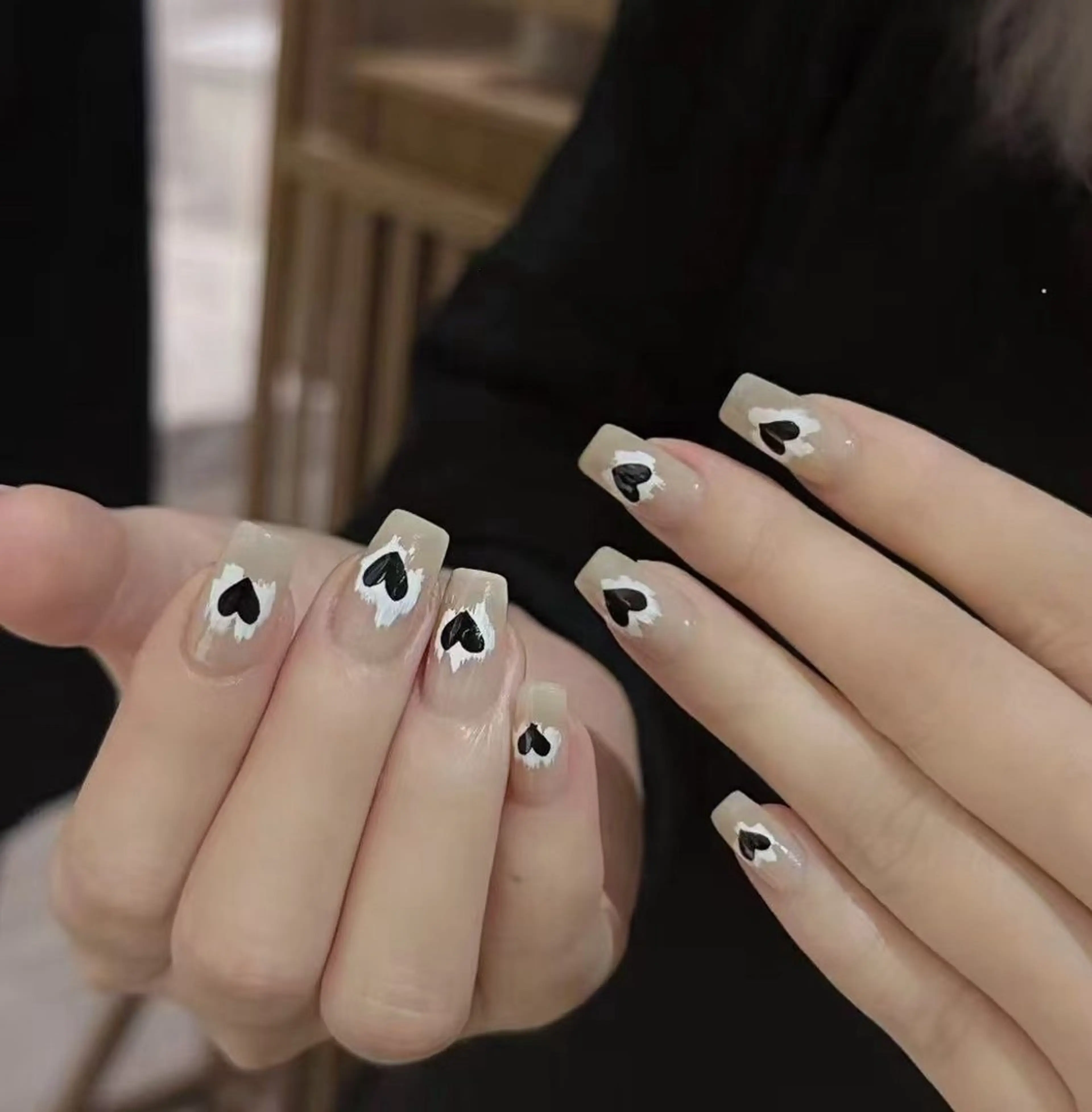 ネイル フラワーネイル フレンチネイル ジェルネイル ガラスフレンチ ハート ハンドネイル BabyYouMi nailのネイルデザイン
