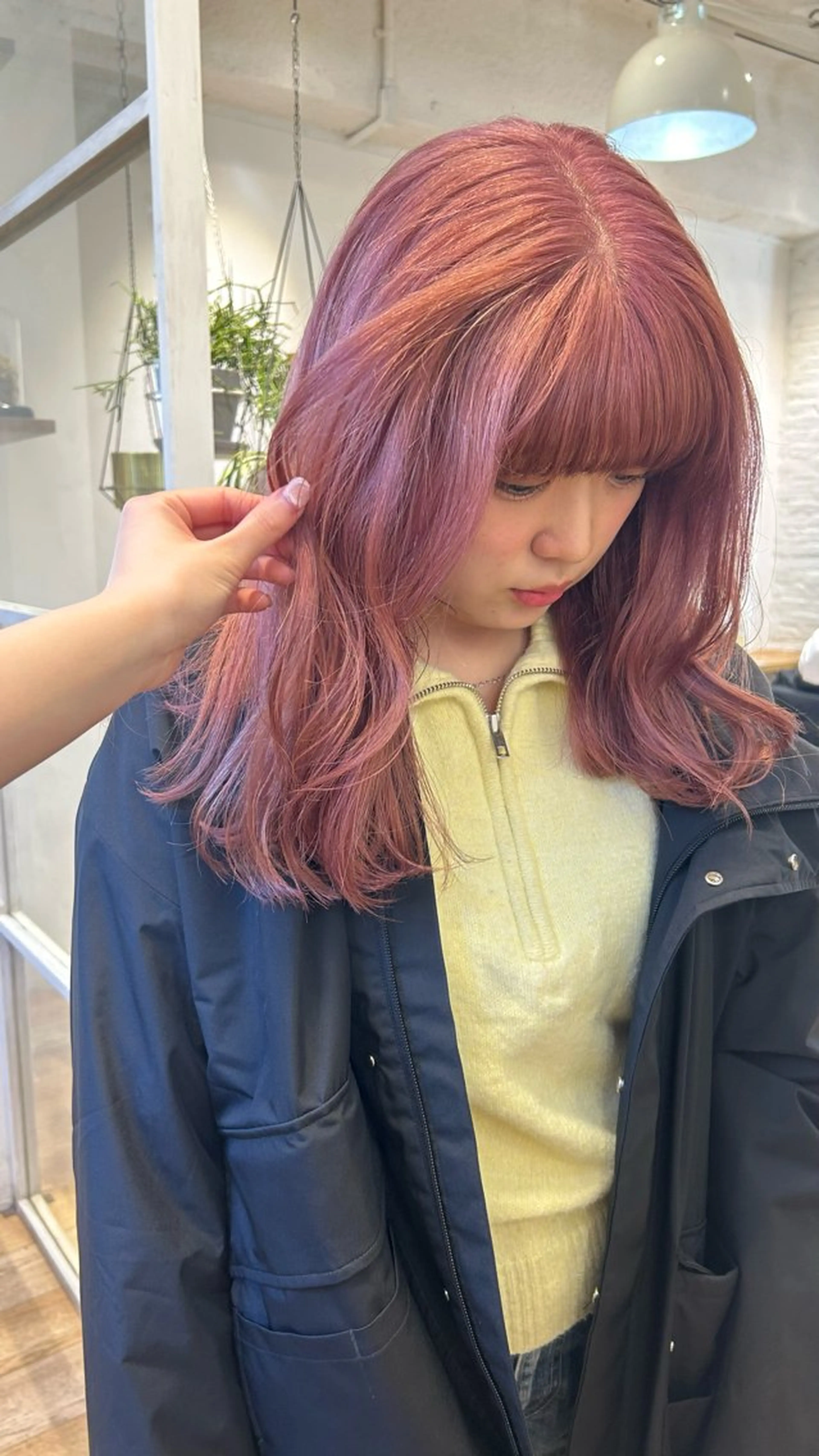 セミロング カラー ヘアカラー トリートメント じゅわっと暖色カラー 🍊Moemiのヘアスタイル