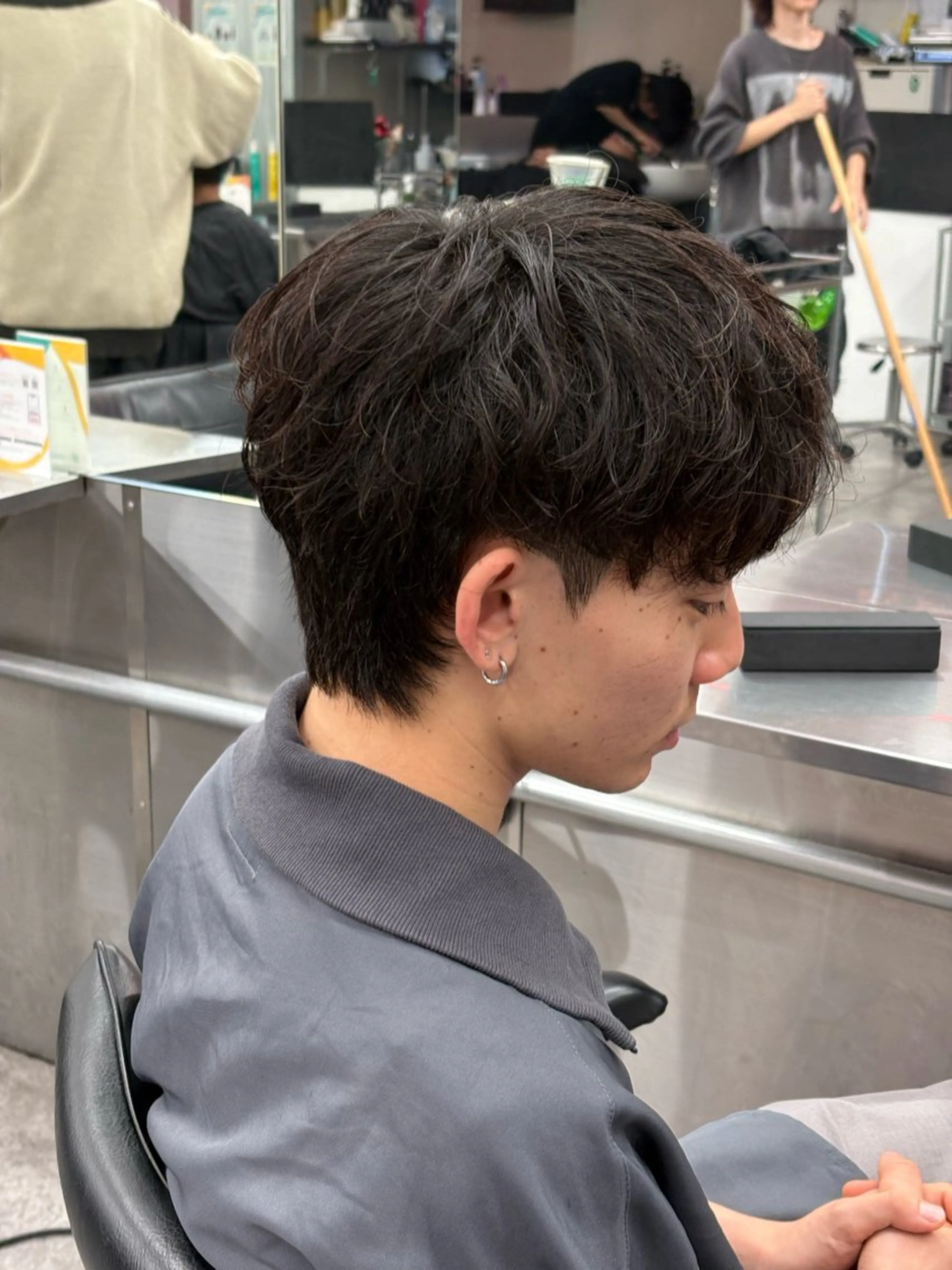 ミディアム カラー パーマ メンズ カット パーマ トリートメント ヘアセット メンズパーマ特化 🔥韓国ヘア職人🔥のヘアスタイル