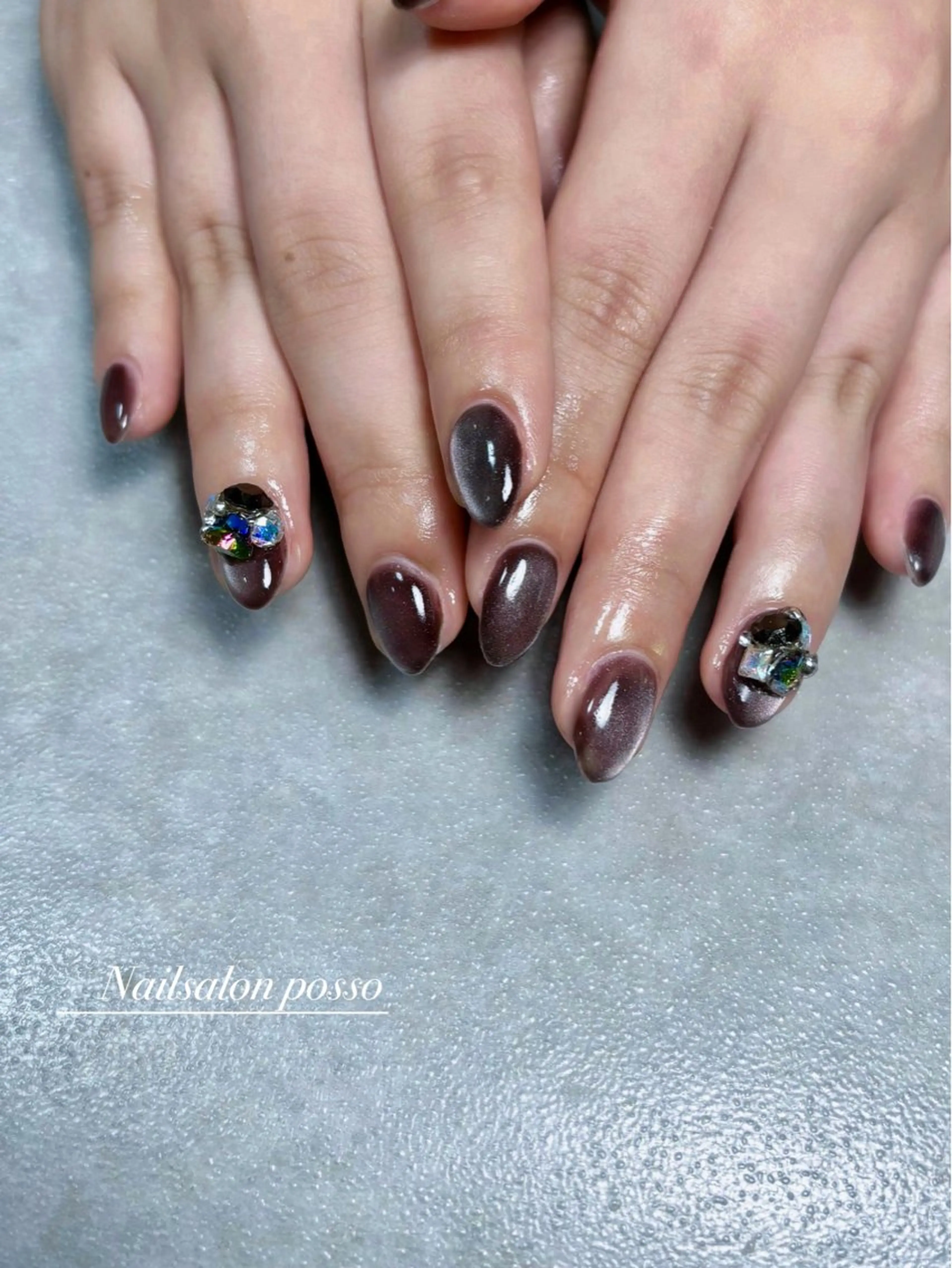 ネイル マグネットネイル マグネットワンカラー ワンカラーネイル ハンドネイル Nail Salon Posso所属・Asuka /possoのネイルデザイン