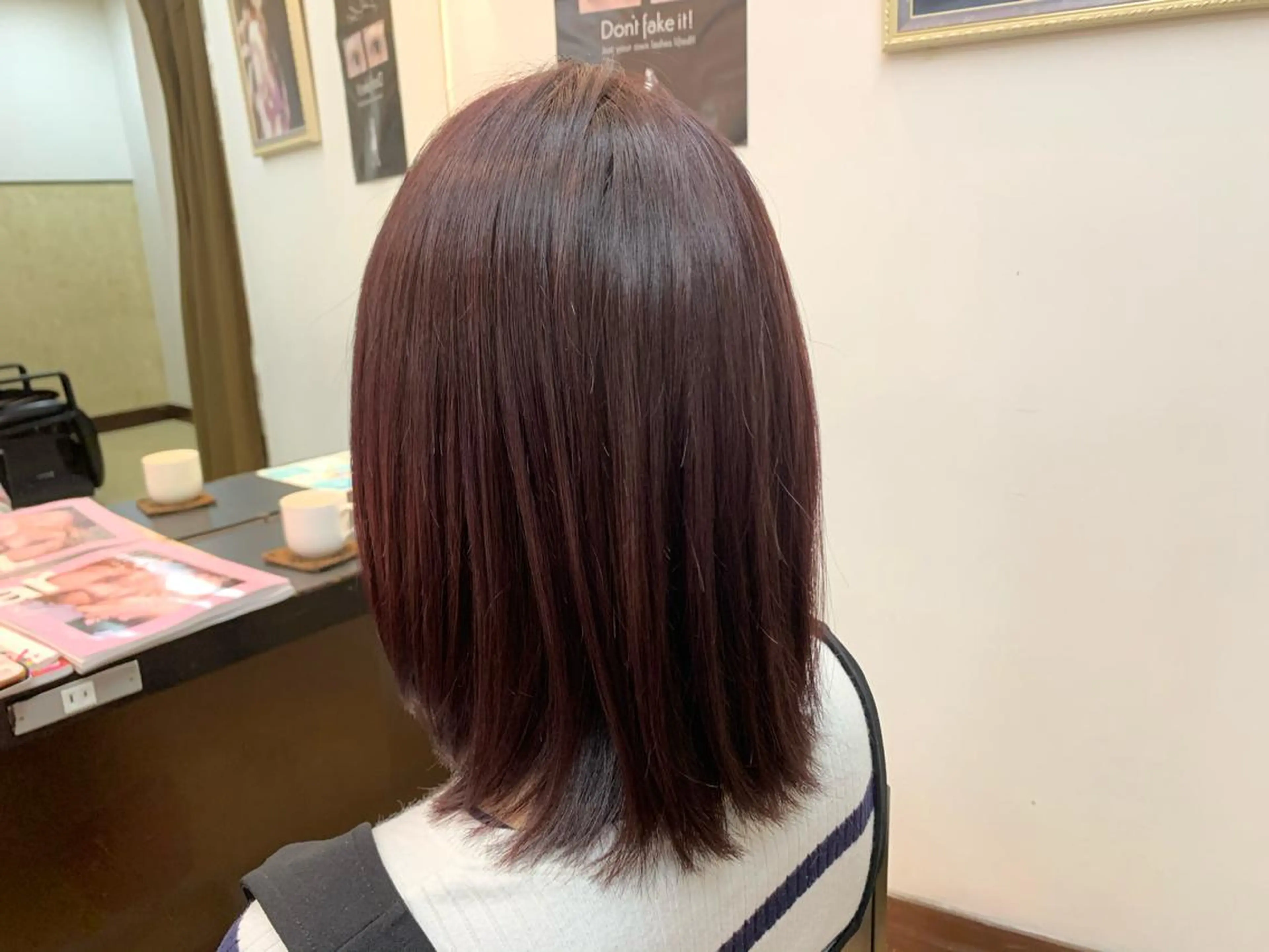 ミディアム カラー ブラウンカラー ピンクカラー ピンクブラウン カット ヘアカラー トリートメント IORI #韓国ヘア#髪質改善のヘアスタイル