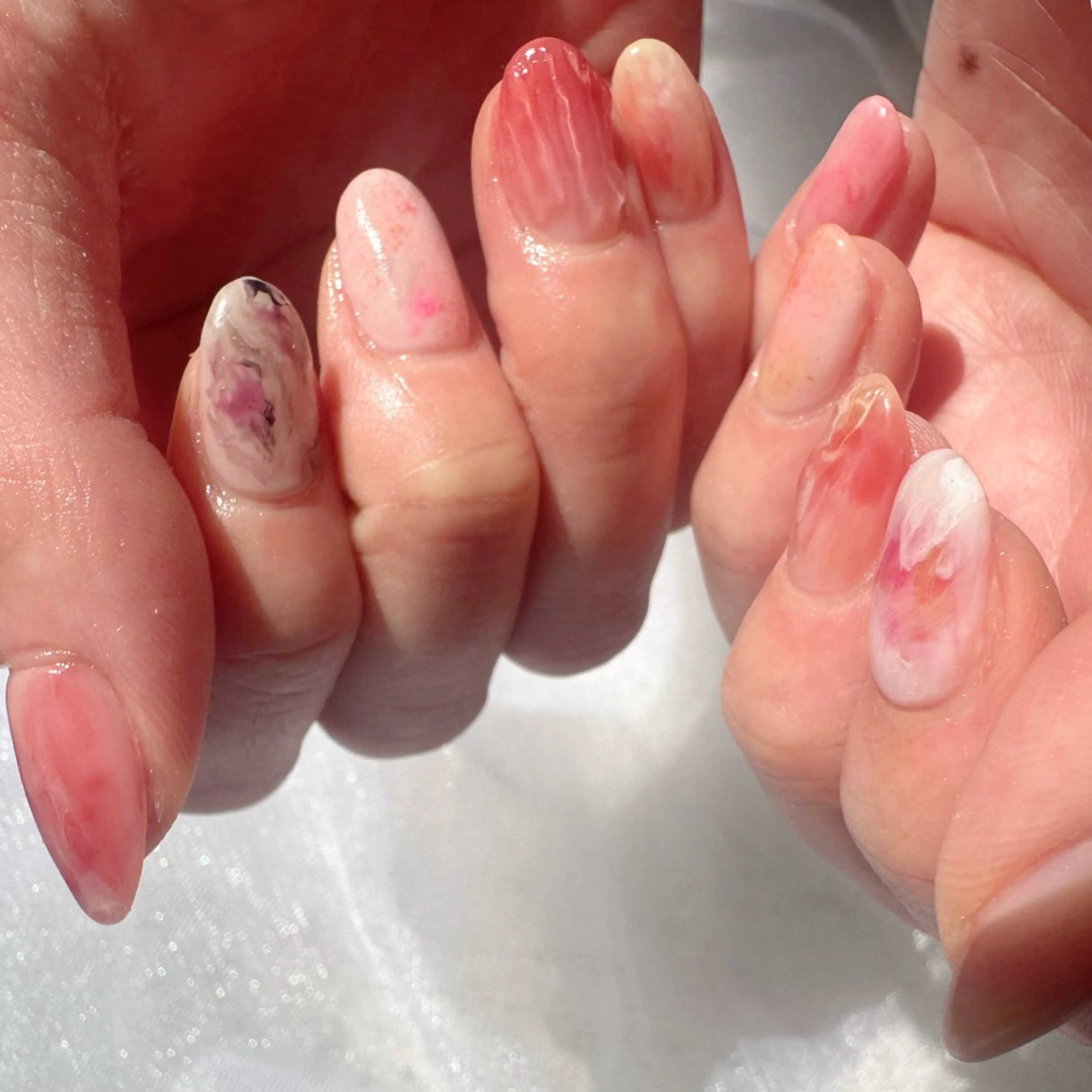 ネイル クリアネイル 氷ネイル・うるうるネイル 韓国ネイル 持ち込み ニュアンスネイル 🪞KAPE NAIL 🪞のネイルデザイン