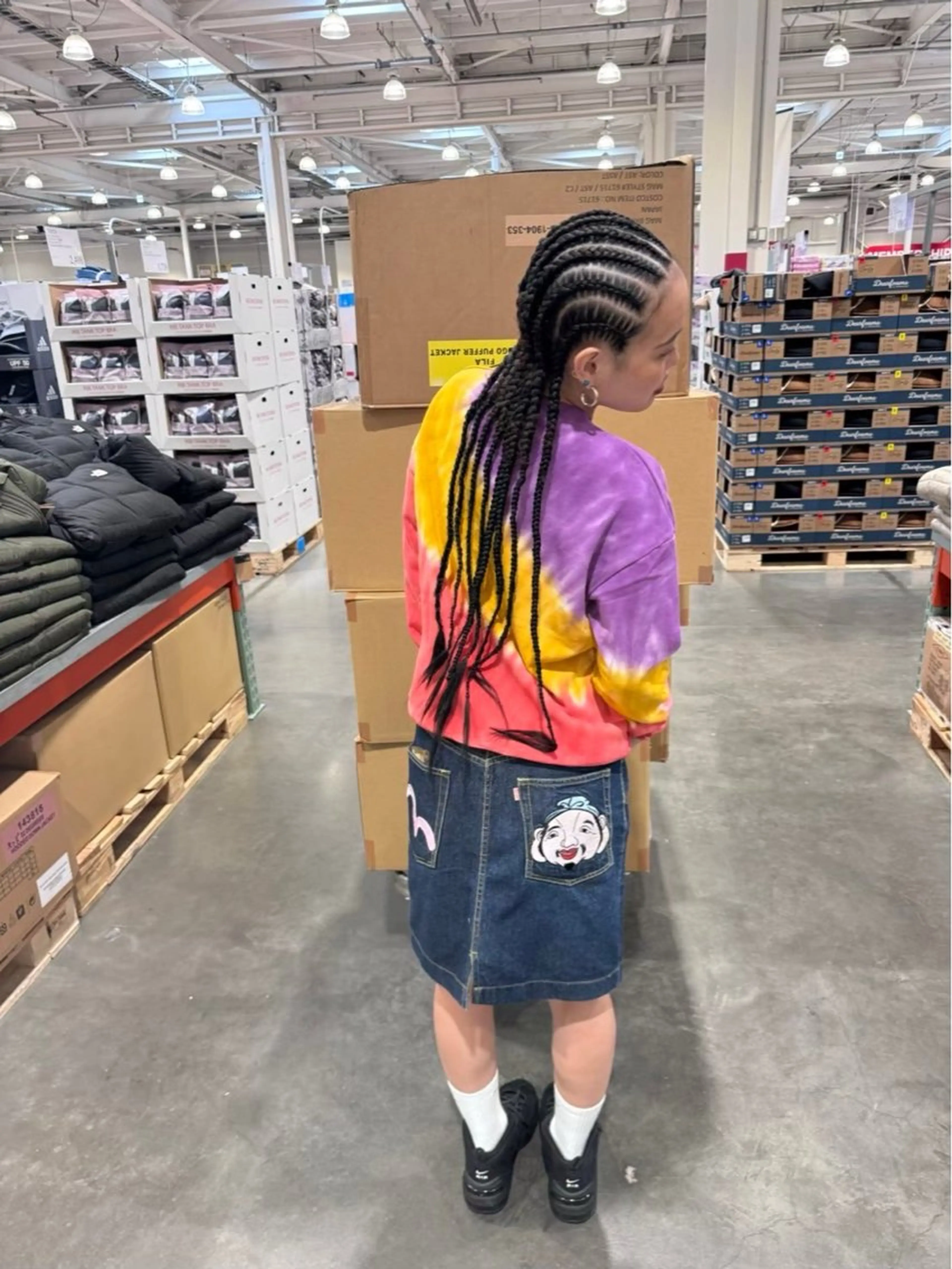 standardな形のcornrow 8本の写真