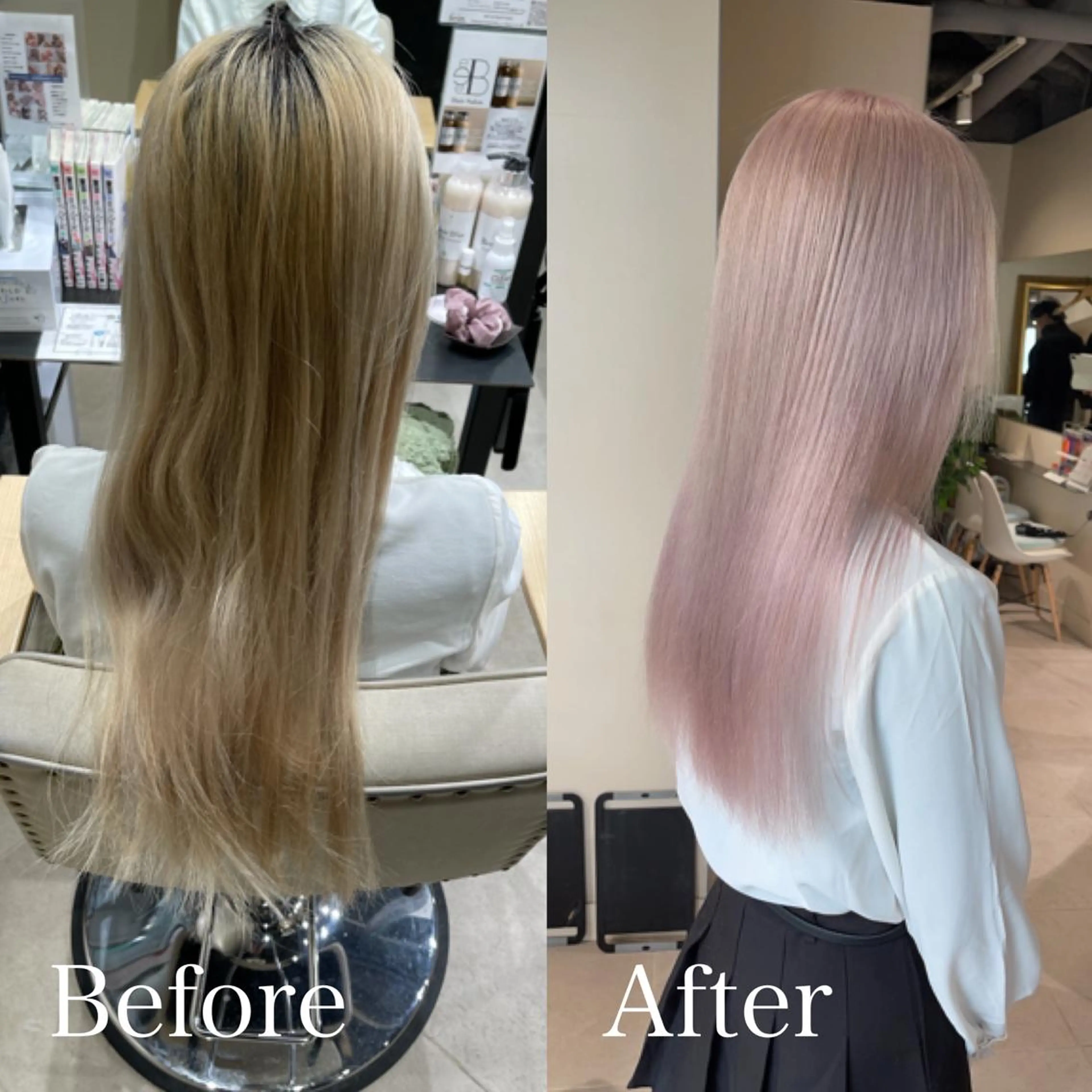 💗ブリーチカラー（ダブルカラー）＋髪質改善トリートメント（ウルトワ）💗ケアブリーチ使用💗の写真