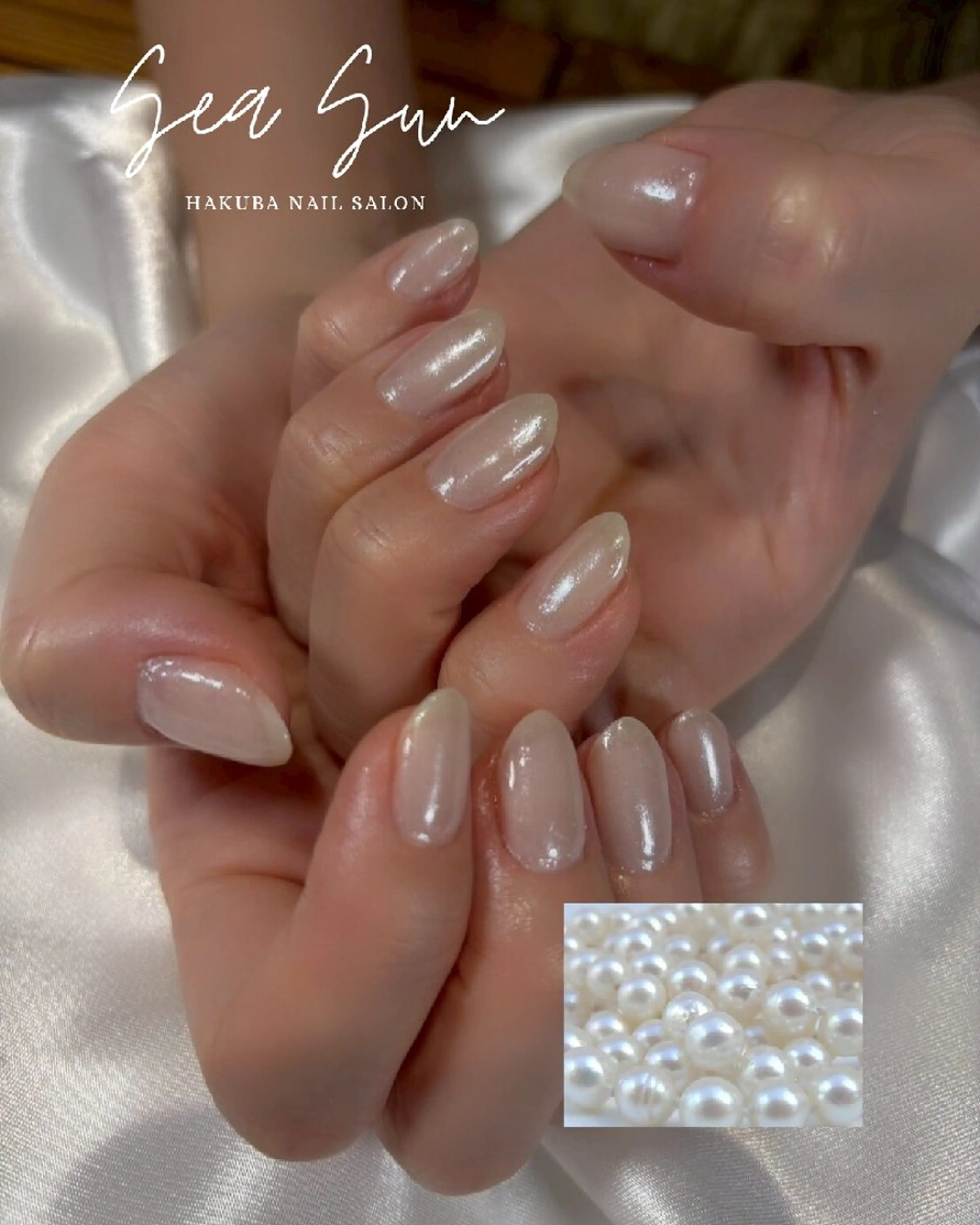 ネイル ホワイト ハンドネイル 白馬ネイルサロン （しーさん）のネイルデザイン