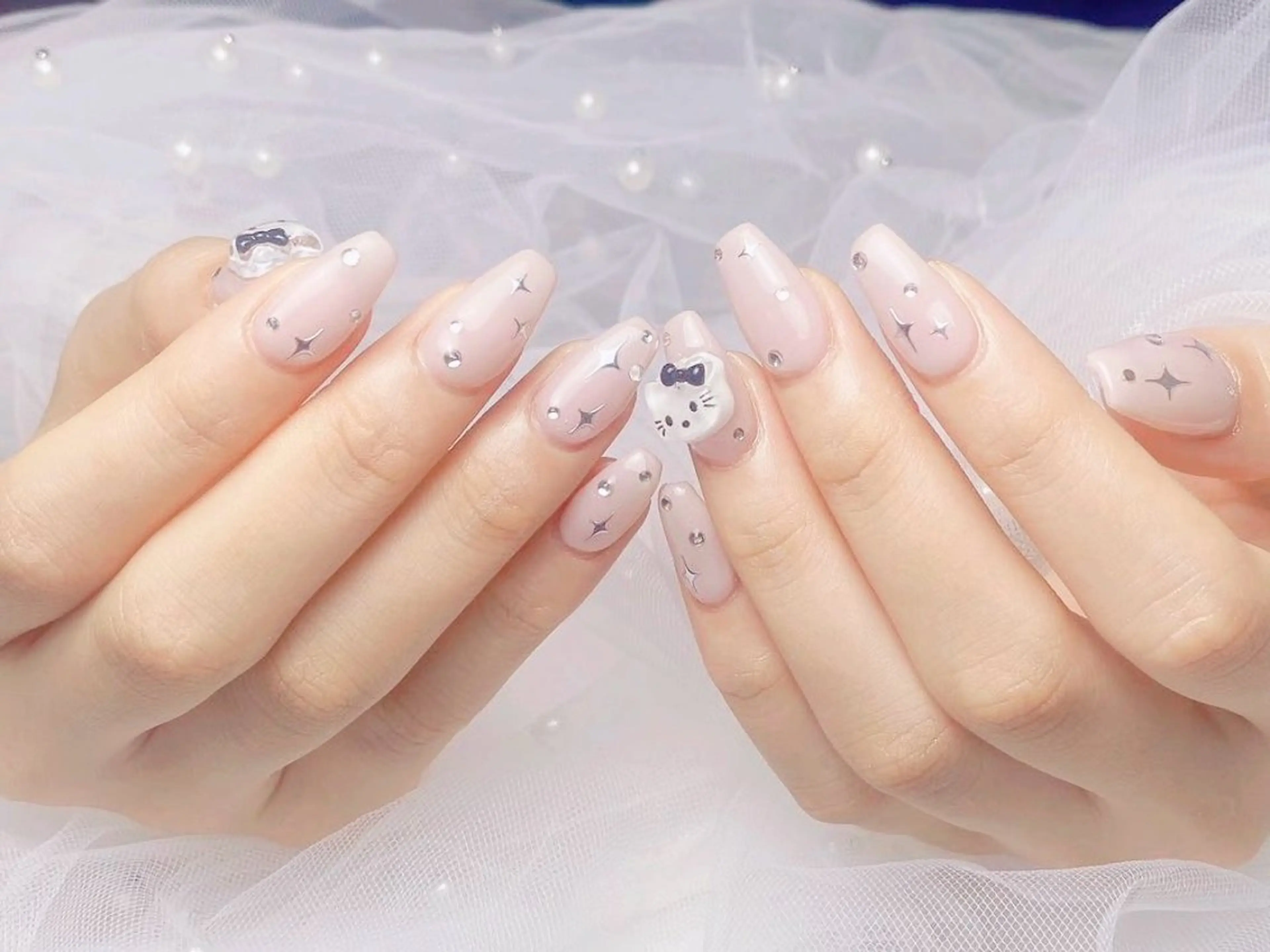 ネイル フレンチネイル ジェルネイル ハート 韓国ネイル マグネットネイル ネイルサロン lotusのネイルデザイン