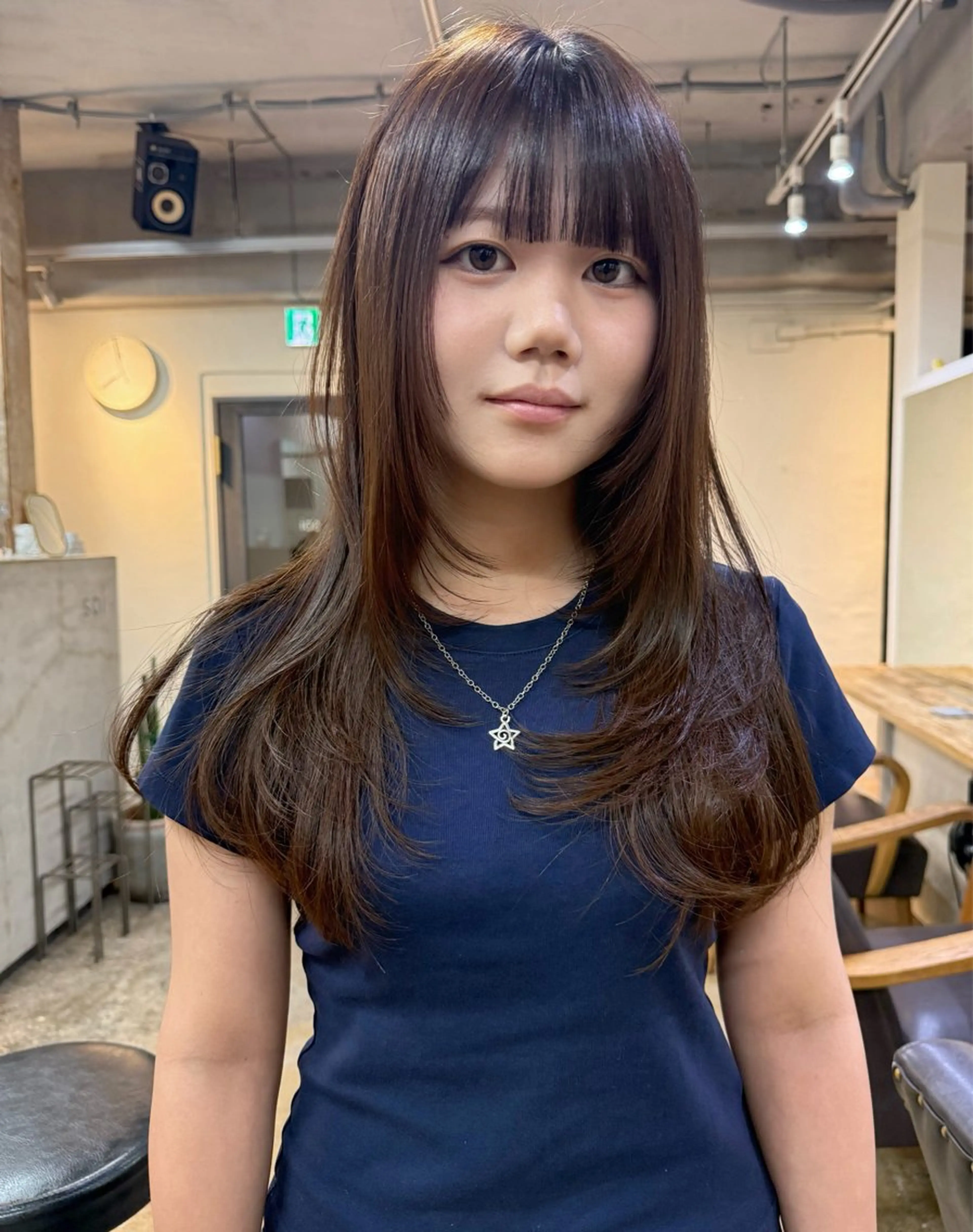 ロング カラー ブラウンカラー 顔まわりレイヤー レイヤーカット カット ヘアカラー トリートメント 森貴裕/ベージュ/ パーマ/オリーブのヘアスタイル