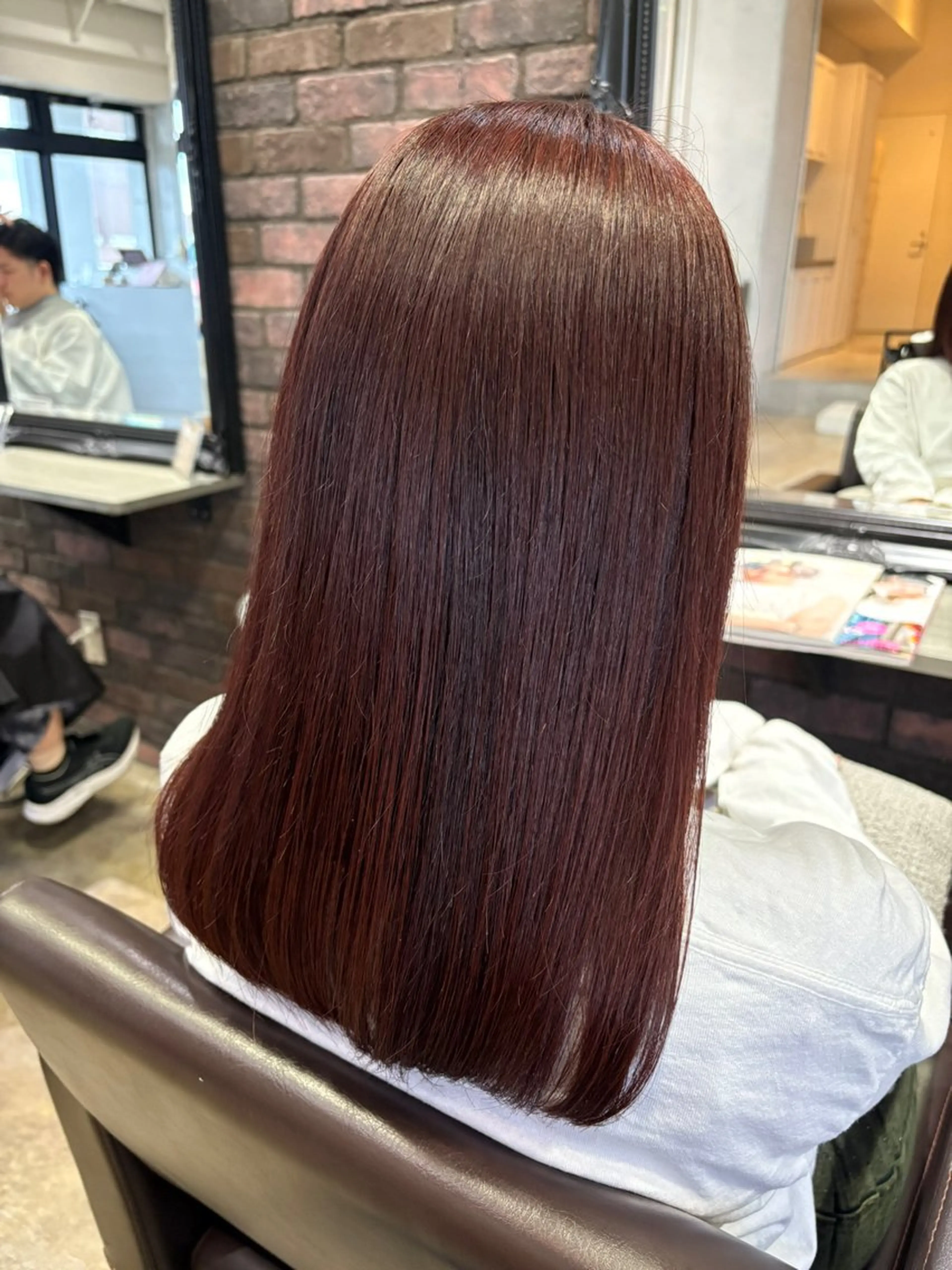ミディアム ピンクブラウン ヘアカラー トリートメント 🌱髪質改善×艶髪 🌱【天神美容室】のヘアスタイル