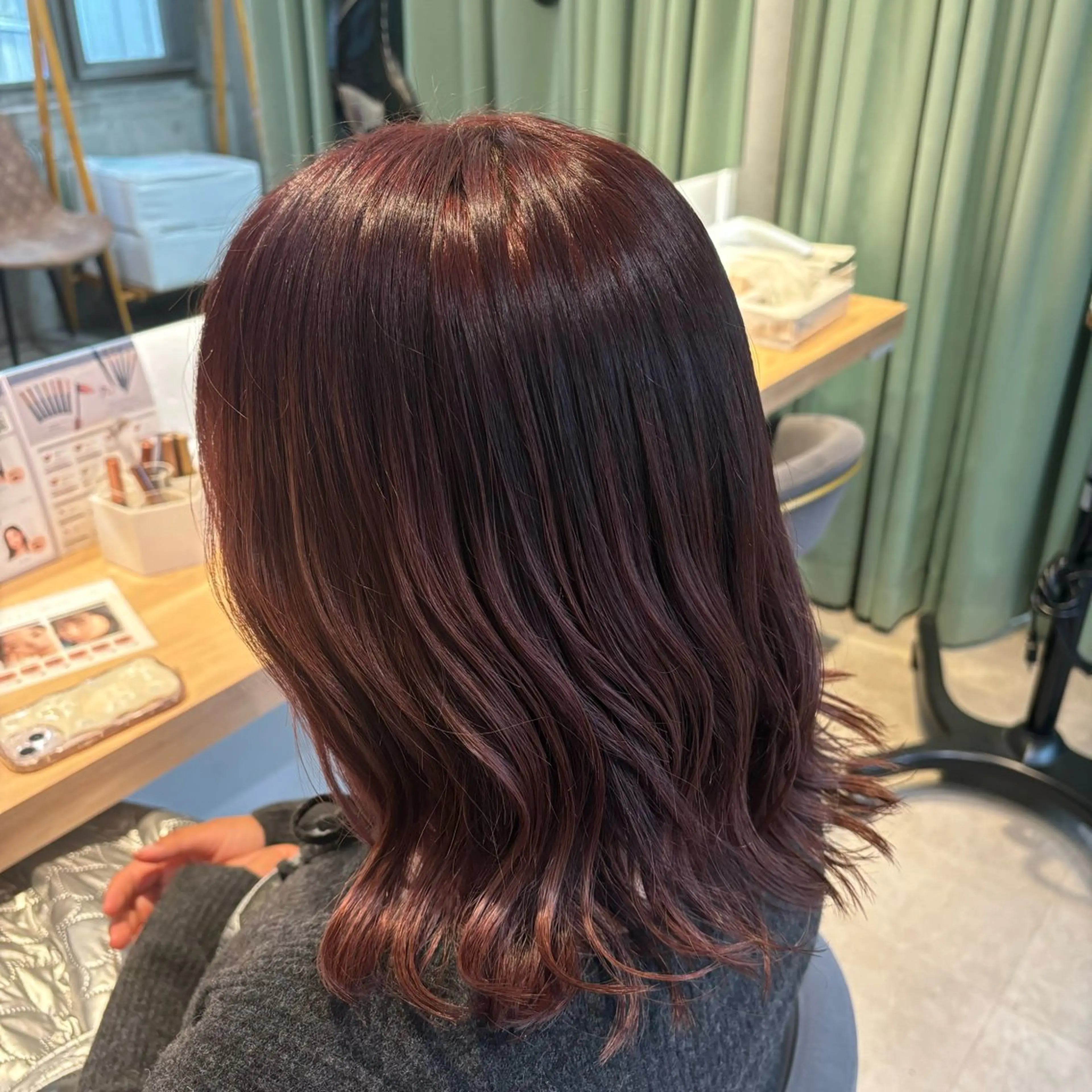 ミディアム カラー りあの🎀 /暖色カラー🍒のヘアスタイル