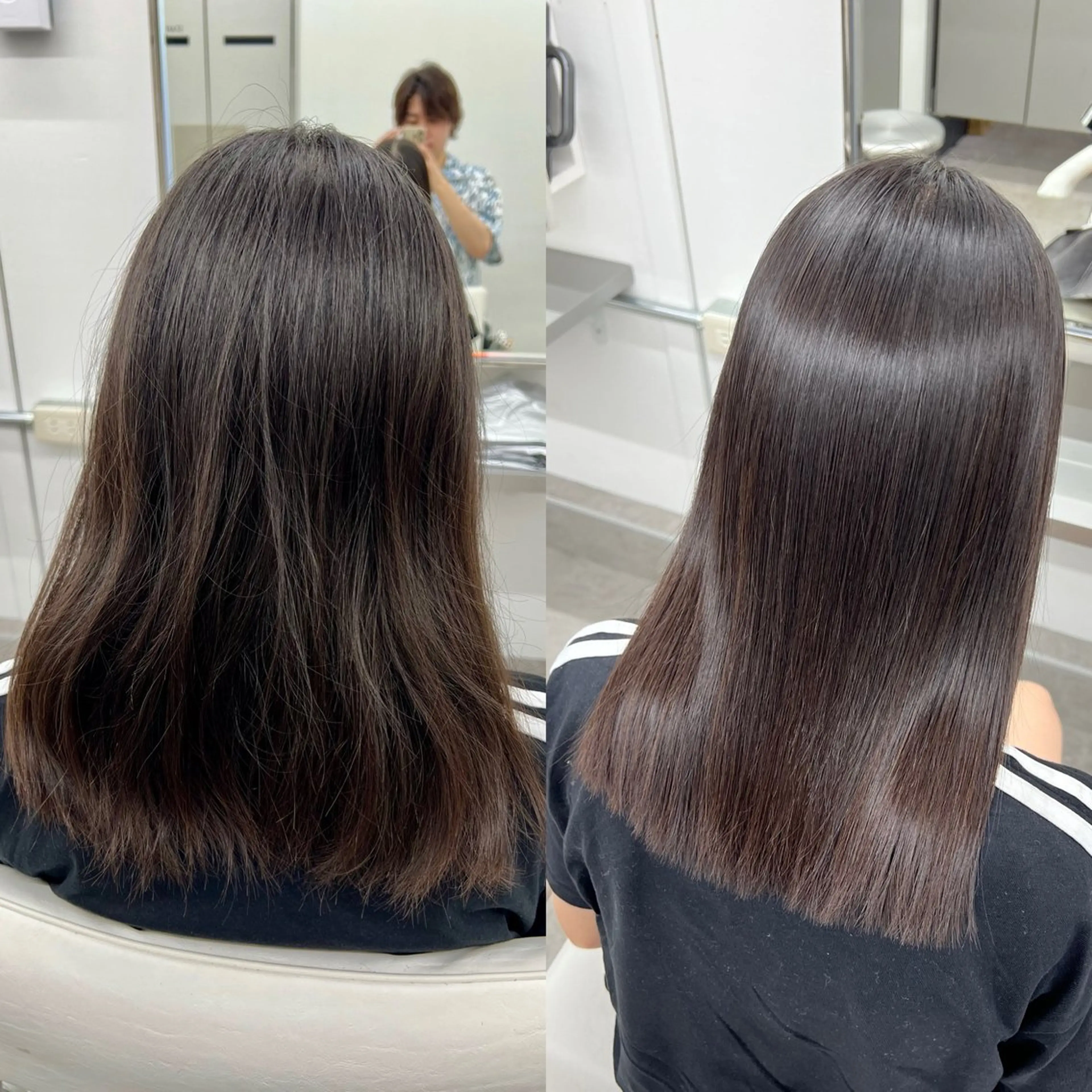 セミロング カット 縮毛矯正 髪質改善/縮毛矯正 カット/佐野友尉のヘアスタイル