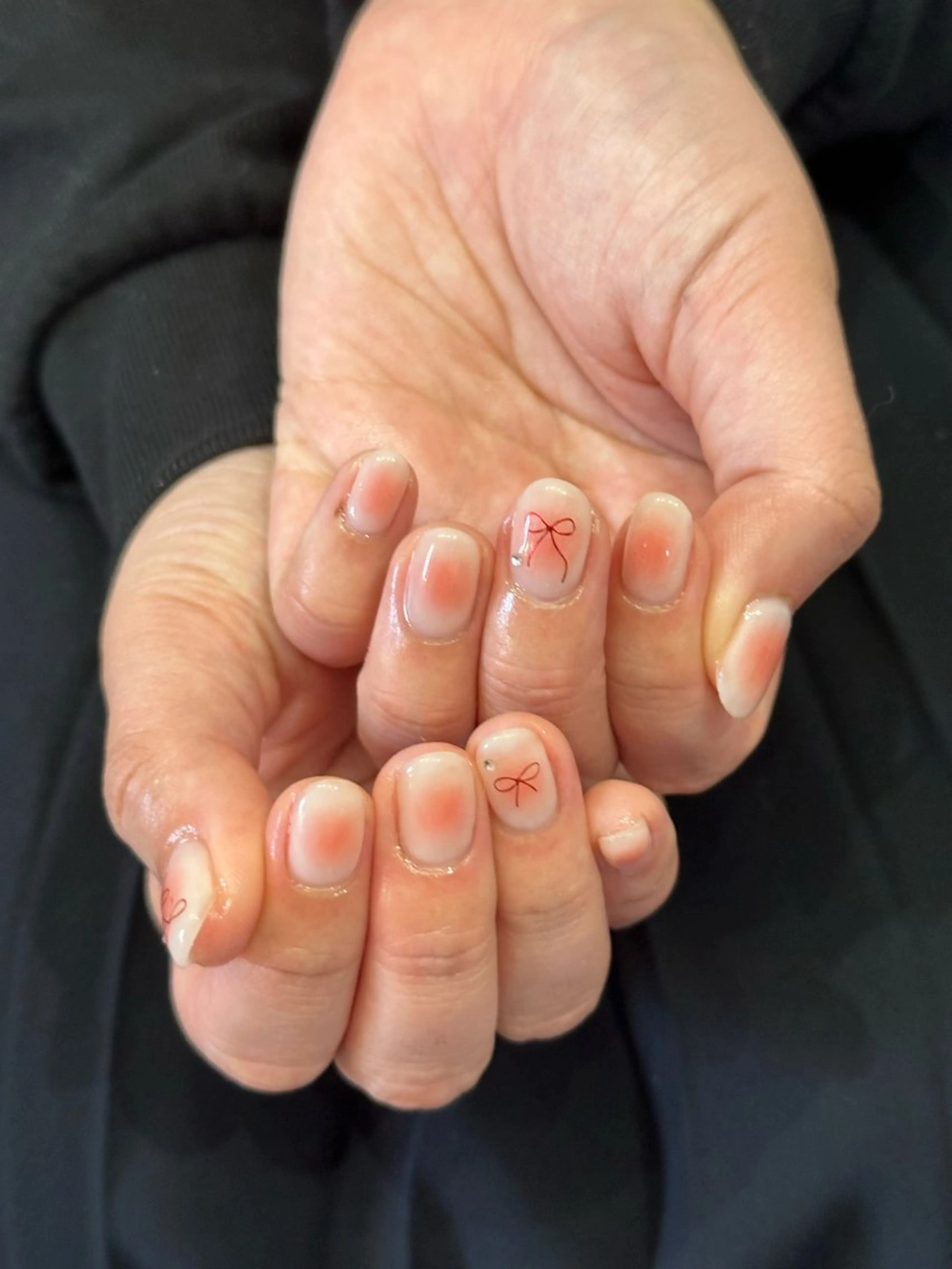 ネイル チークネイル リボン ハンドネイル sen所属・sen 高松市国分寺町のネイルデザイン
