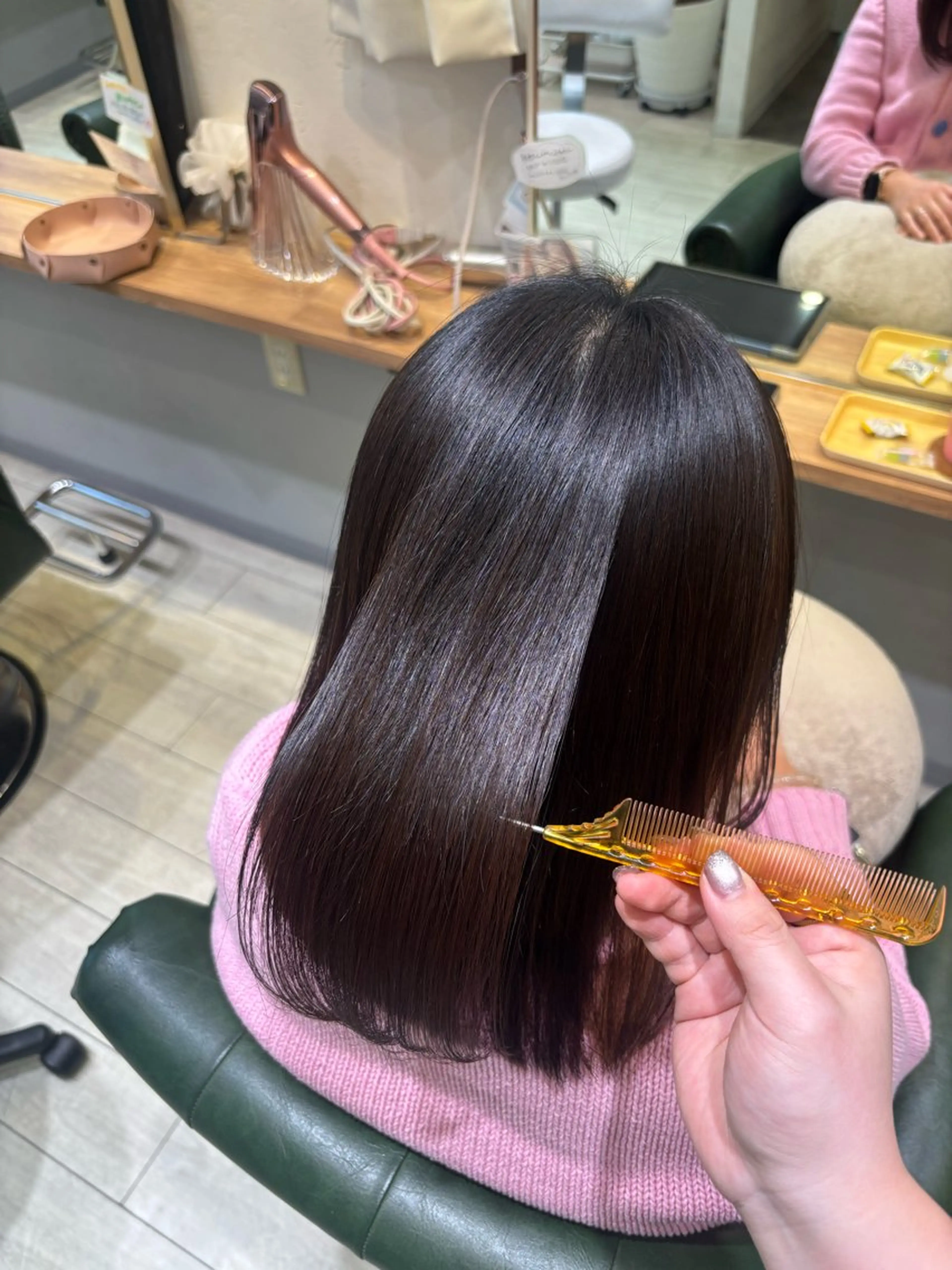 ミディアム 縮毛矯正 トリートメント laffin❁ななみ /パーマスタイルのヘアスタイル