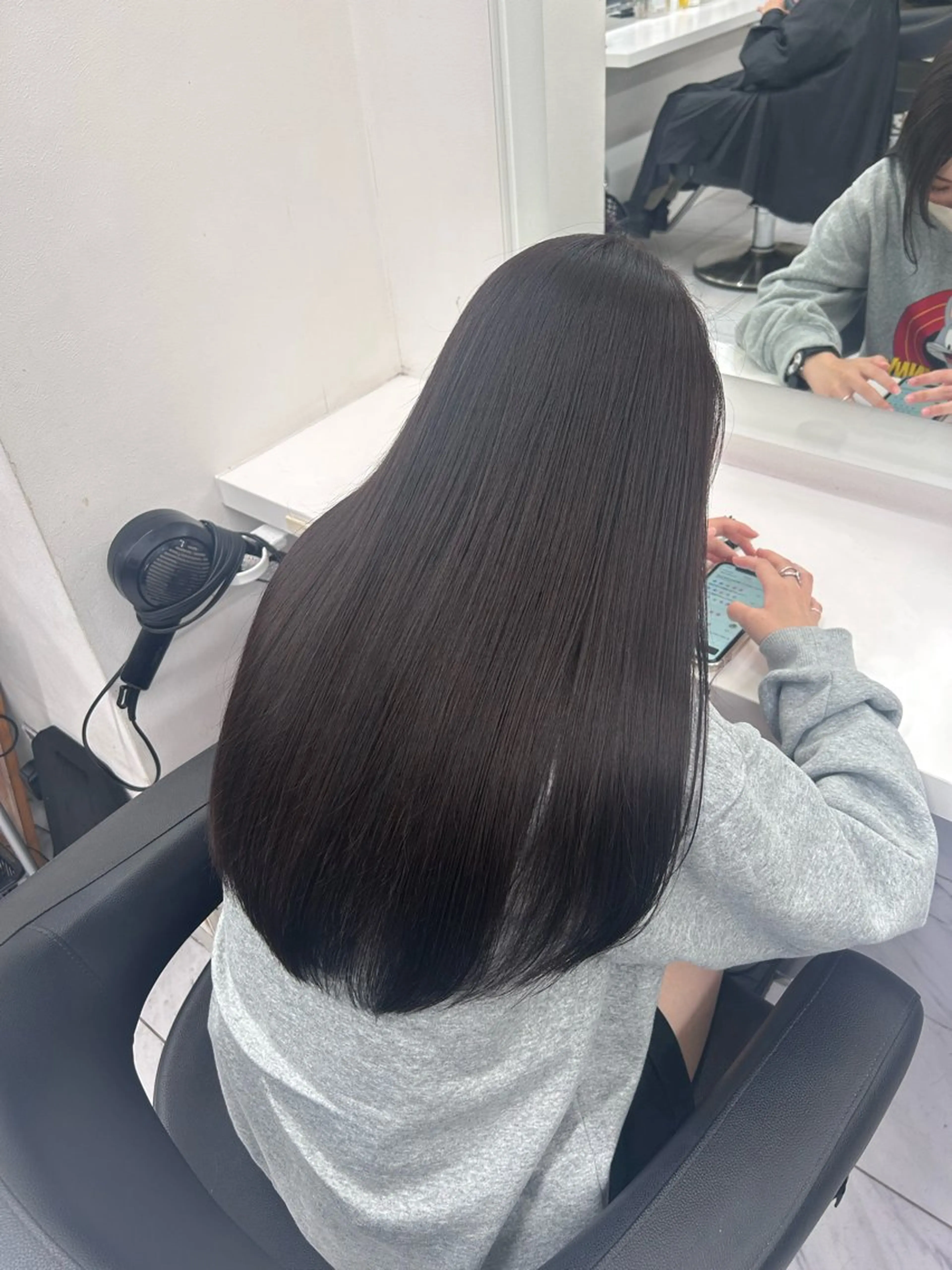 ロング カラー パーマ ヘアアレンジ メンズ キッズ ブリーチなしカラー/ ブラウン/レイヤーのヘアスタイル