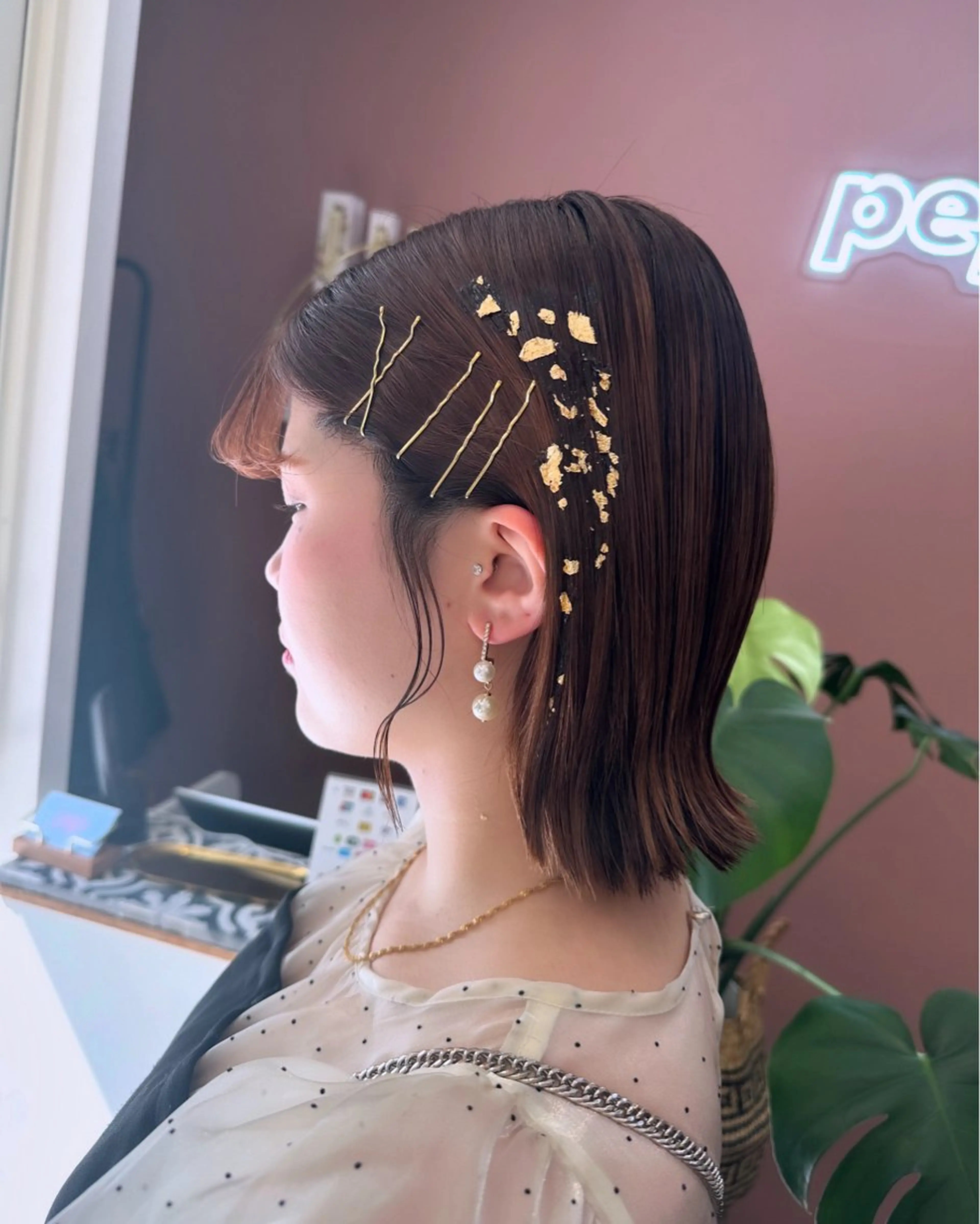 ショート ヘアアレンジ ボブ 外ハネヘア ヘアセット pep所属・pep natsumiのヘアスタイル