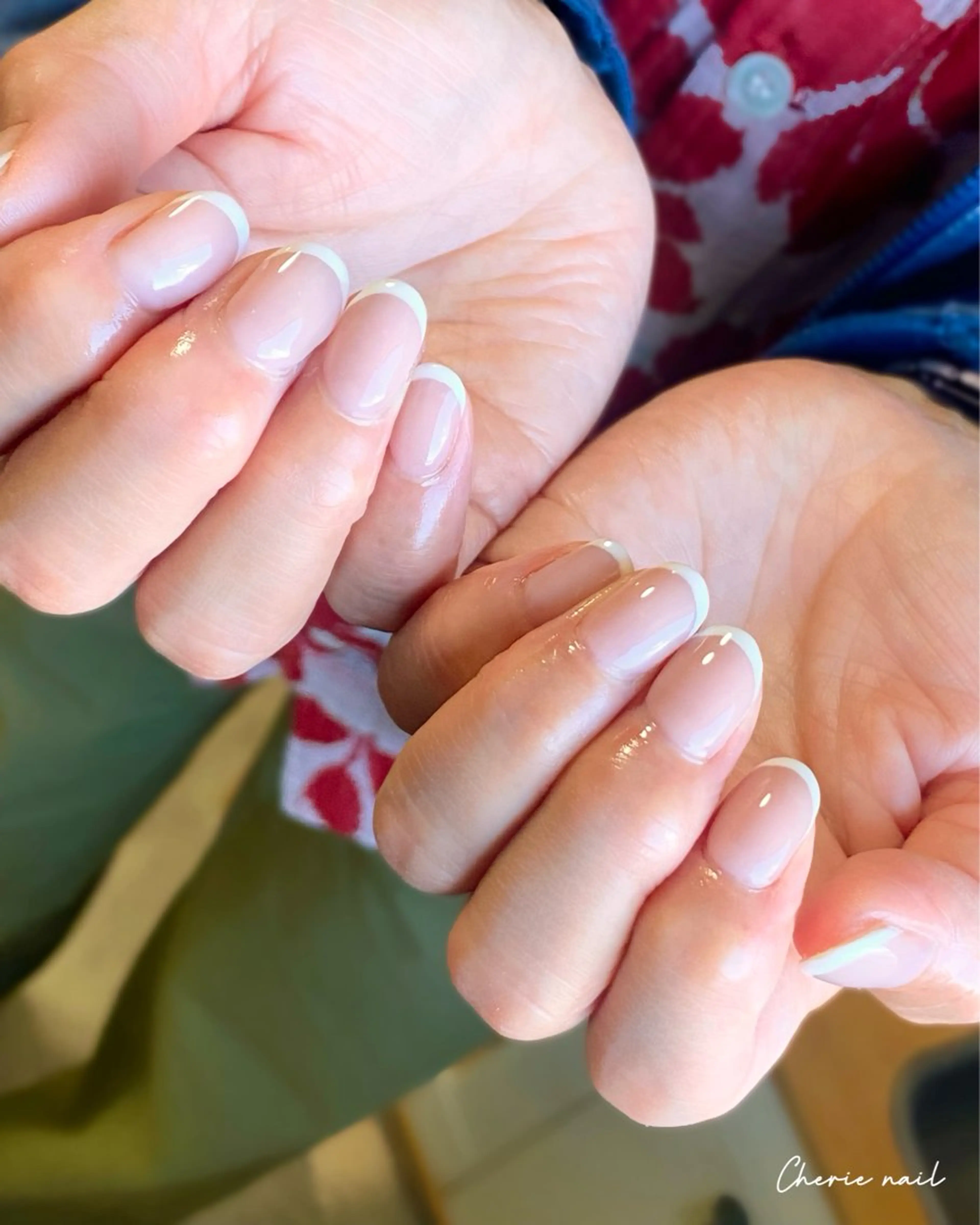 ネイル フレンチネイル ジェルネイル シンプルネイル ハンドネイル Cherienail yunaのネイルデザイン
