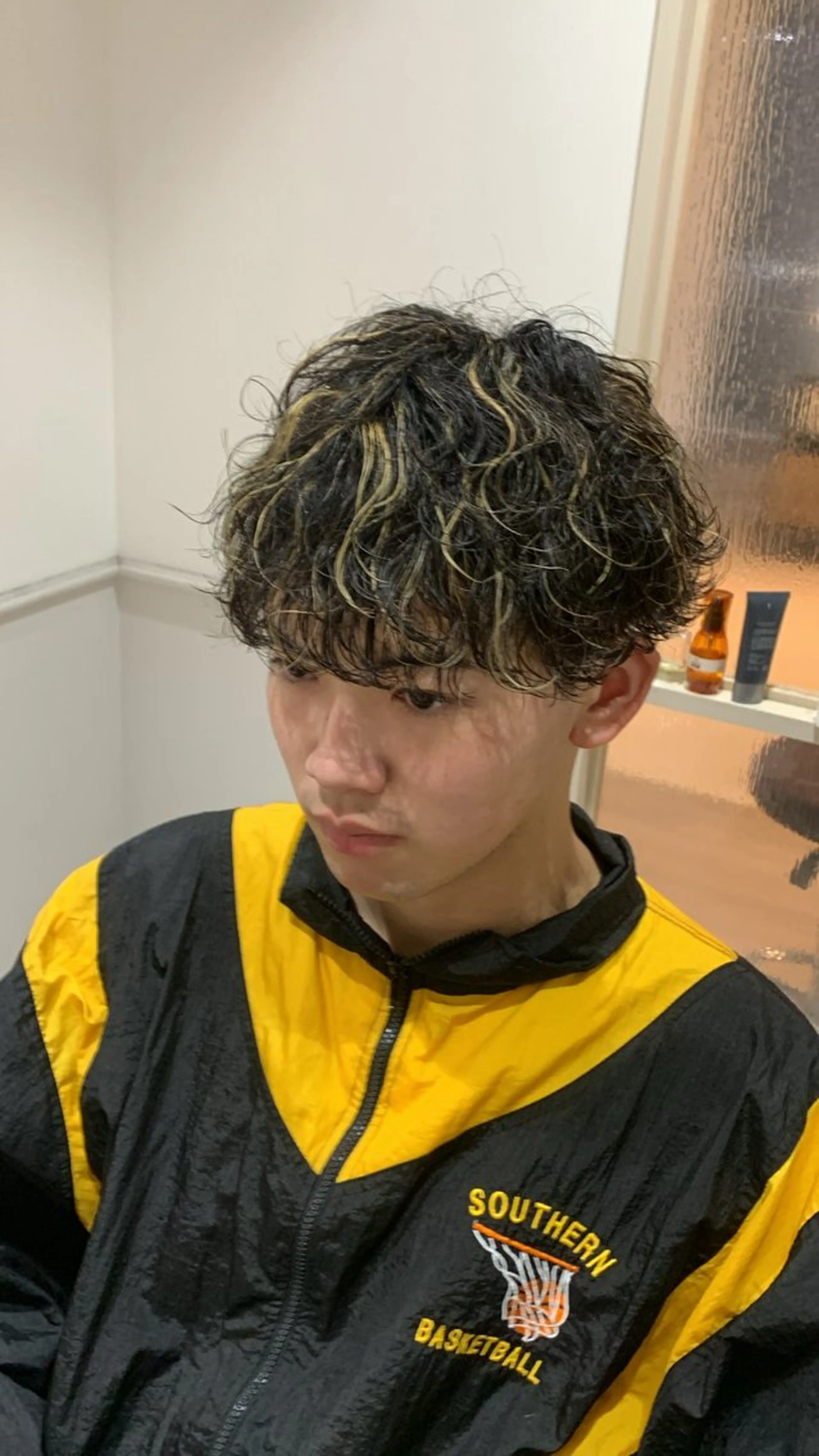 メンズパーマ×ハイライト（メッシュ）の写真