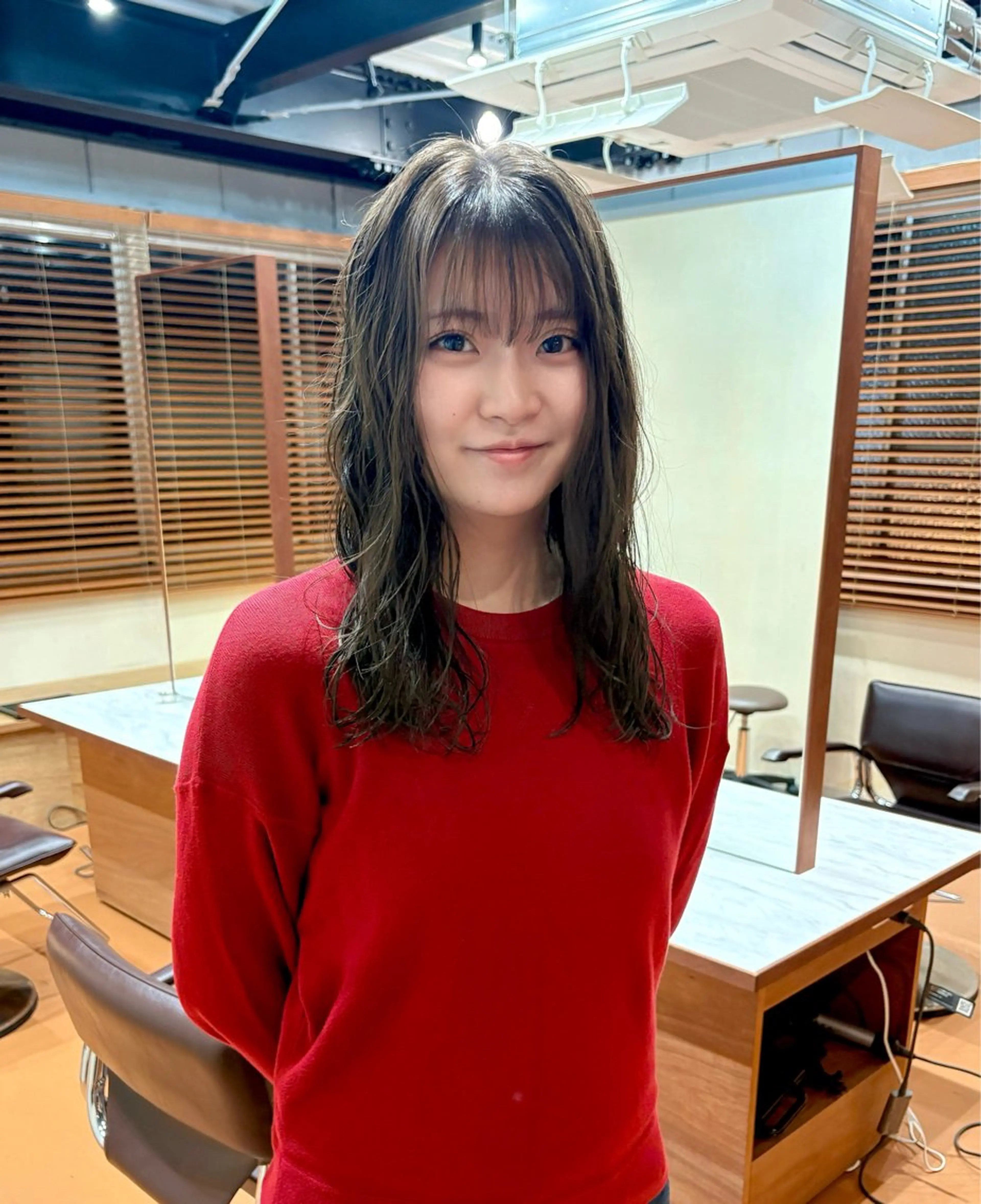 セミロング カラー ベージュカラー オリーブベージュ ヘアカラー 京都/カラー/松野 翔のヘアスタイル