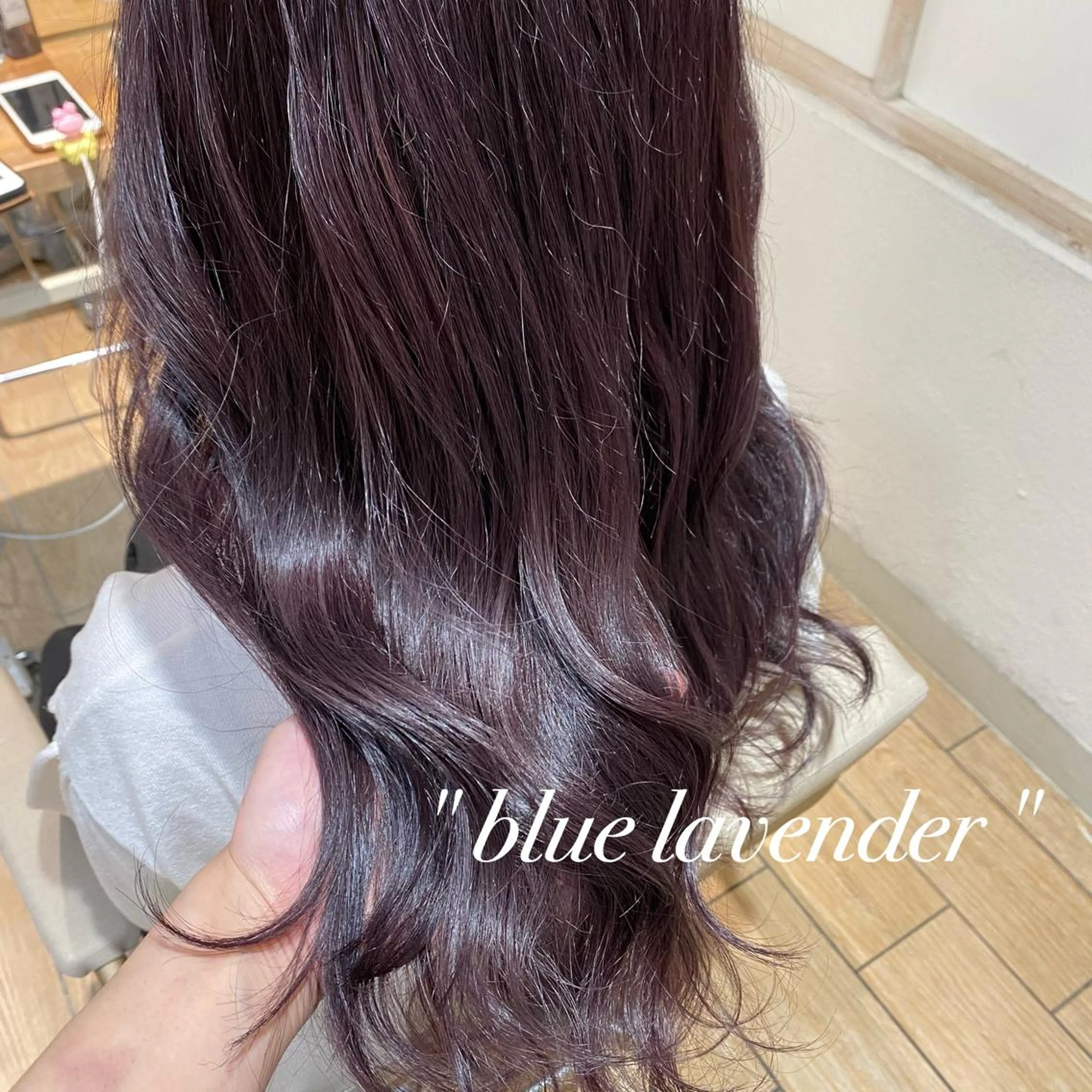 セミロング カラー ブルーカラー ブルーラベンダー ラベンダーカラー 顔周り/くびれヘア 韓国ヘア💕風間るなのヘアスタイル