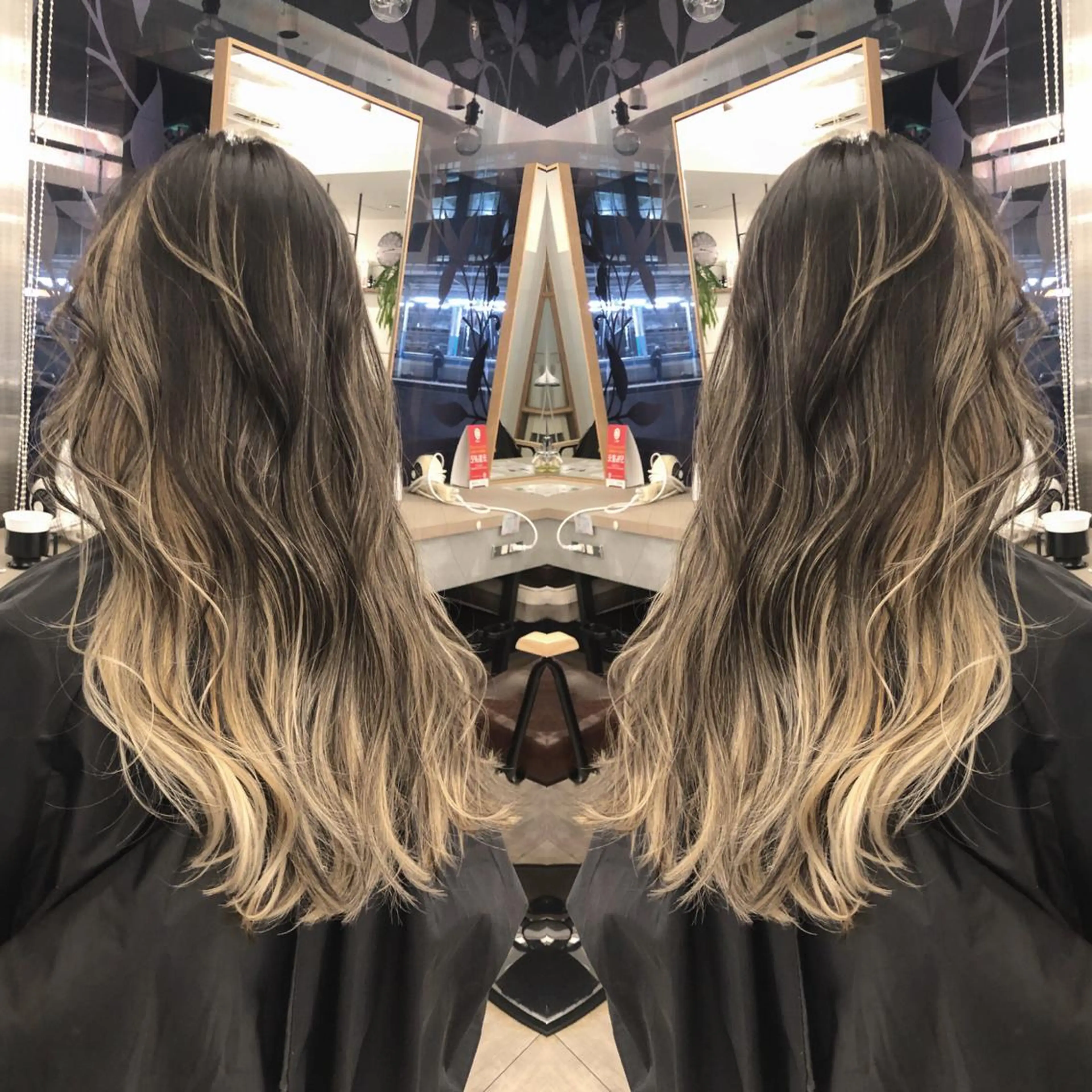 ロング カラー ブリーチカラー🌈 石垣翔太のヘアスタイル