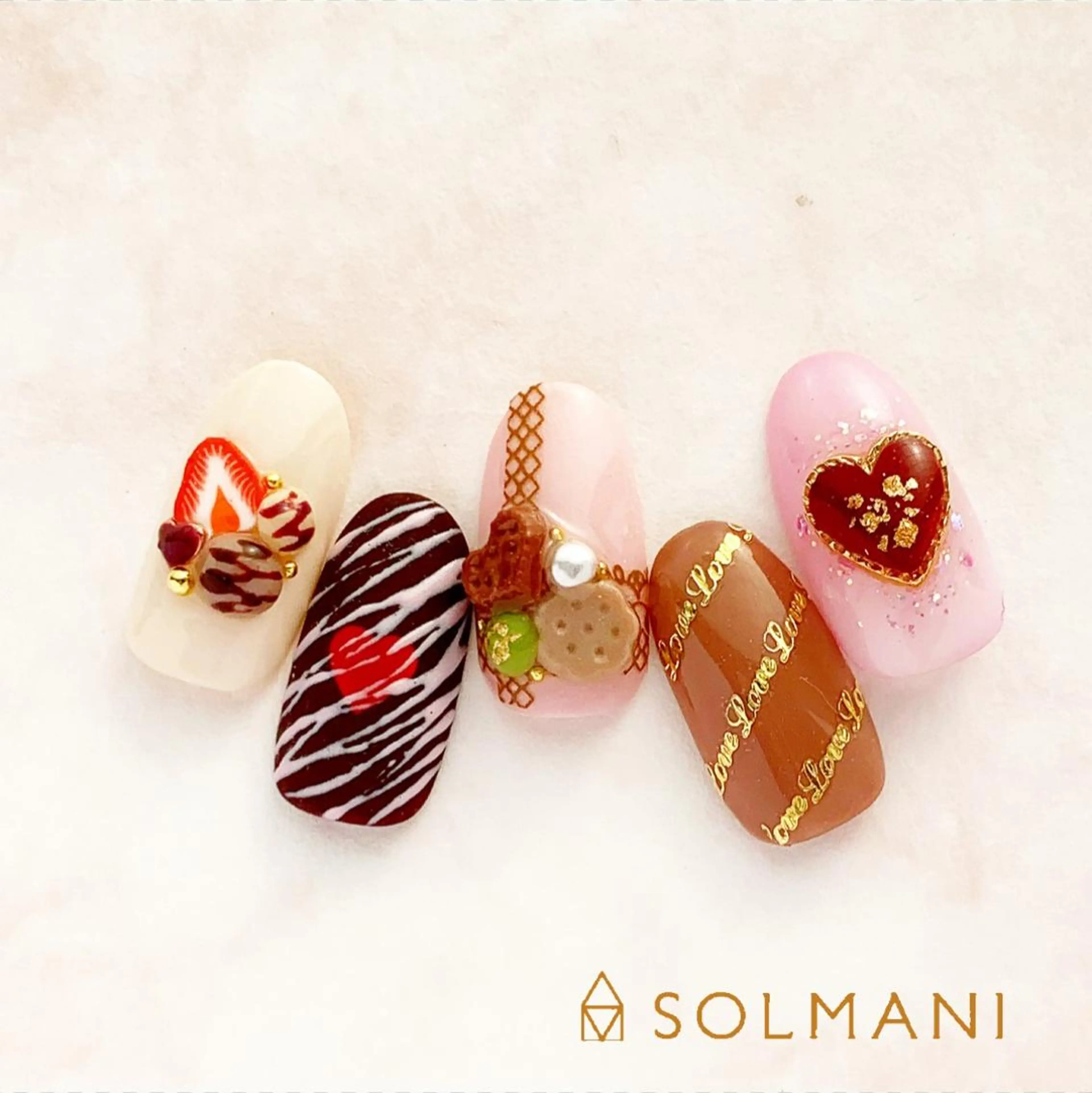 ネイル アートネイル バレンタイン SOLMANI 予約担当のネイルデザイン