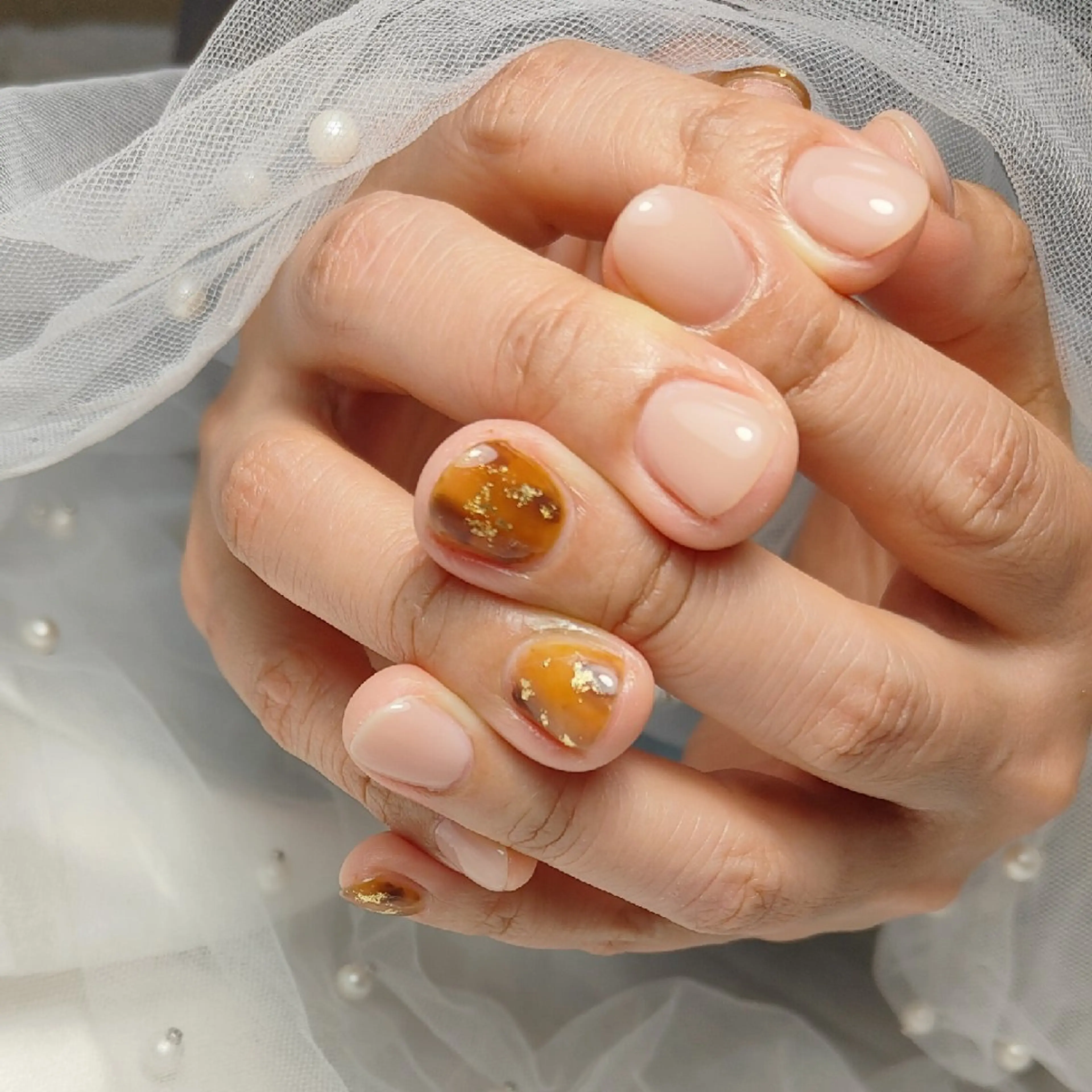 ネイル べっ甲ネイル ハンドネイル CLEAR NAILのネイルデザイン